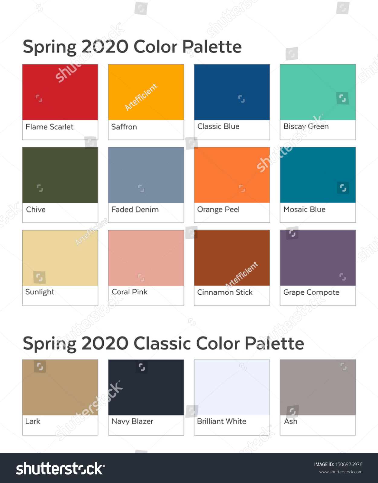 Spring Summer 2020 Palette Example Future Stock Vector (Royalty Free ...