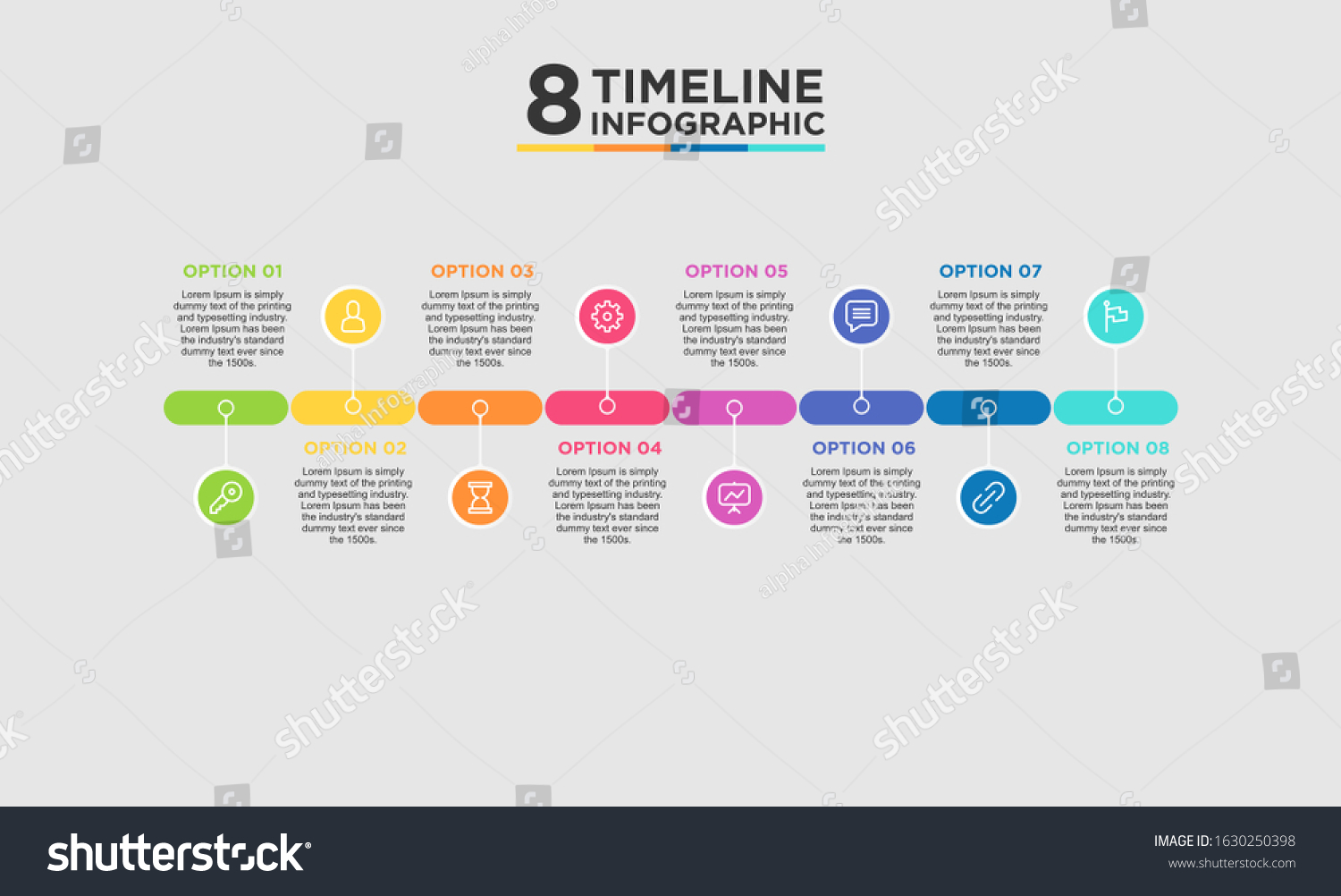 8 Step Timeline Infographic Element Business Stock Vector (Royalty Free ...