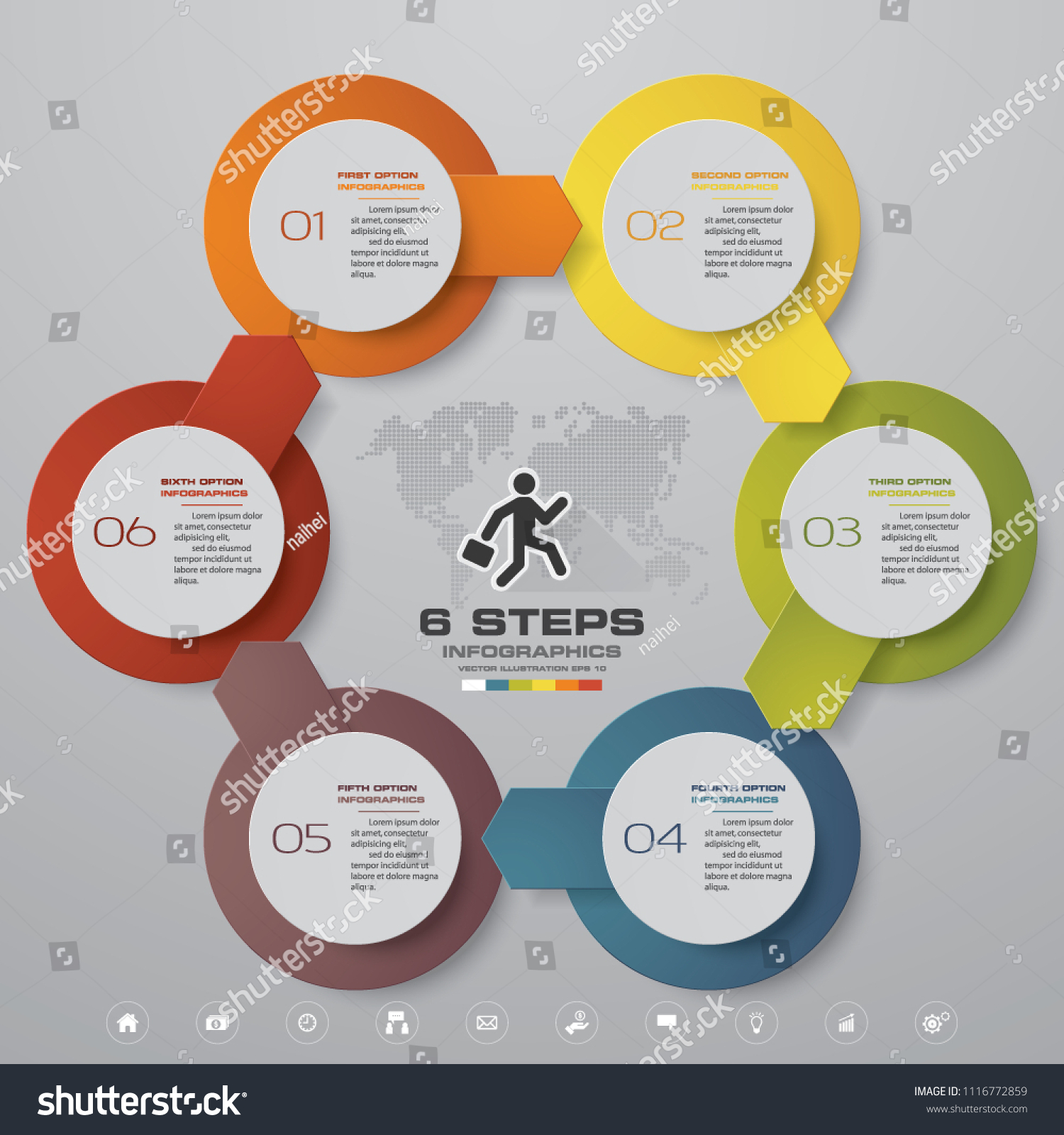 6 Steps Vector Infographics Element Stock Vector (Royalty Free ...