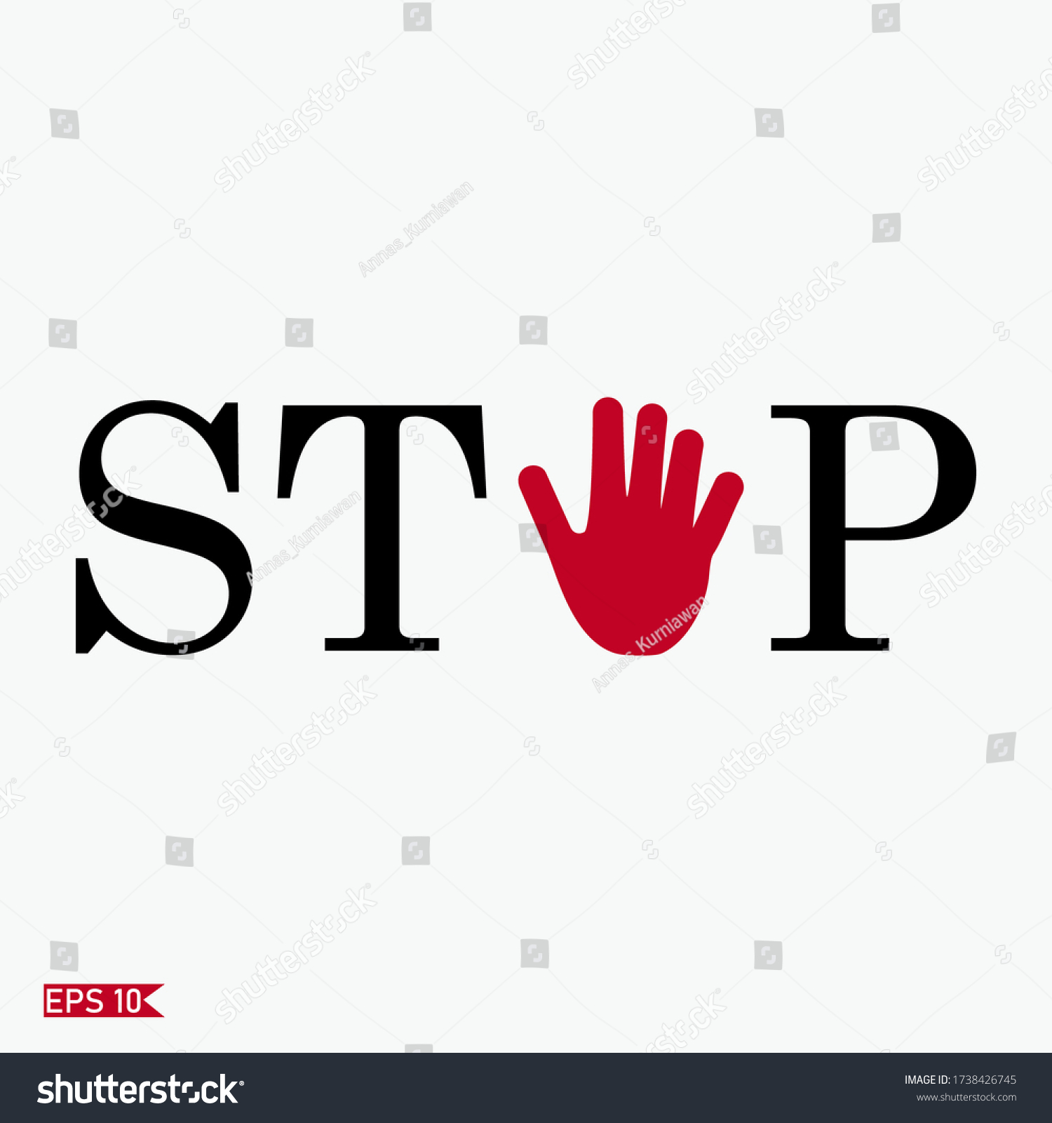 Stop Sign Illustration Stop Sign Palm Stock Vector (Royalty Free ...