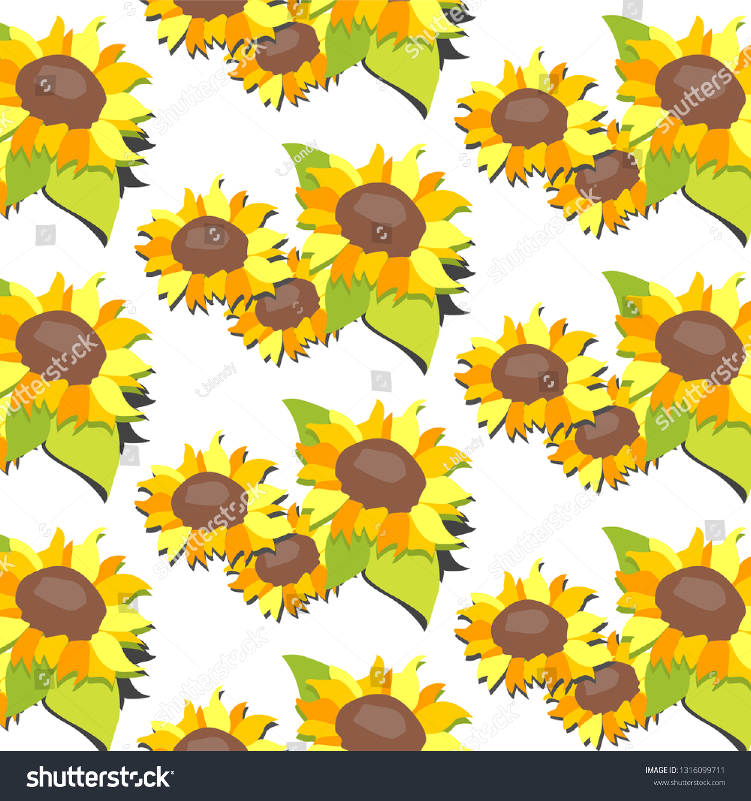 Sunflower Vector Background Stock Vector (Royalty Free) 1316099711 ...