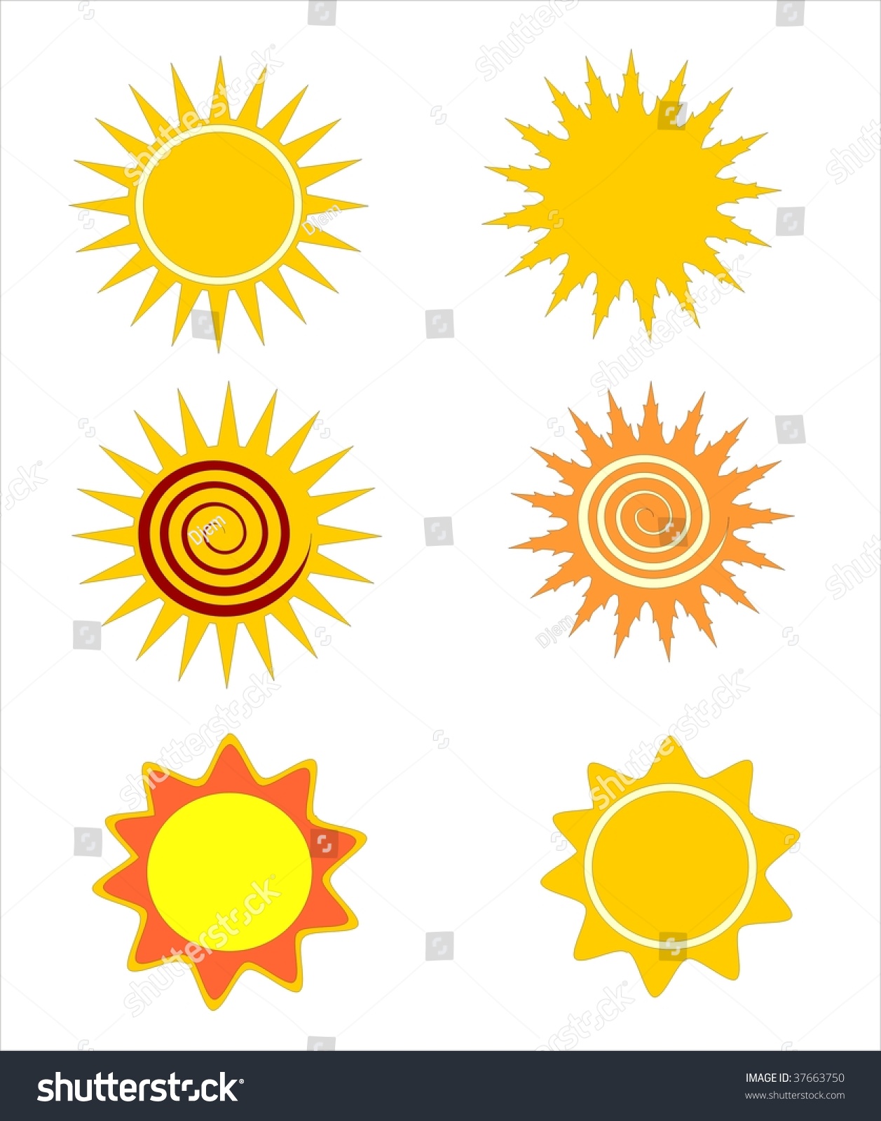Suns Elements Design Vector Illustration Stock Vector (Royalty Free ...