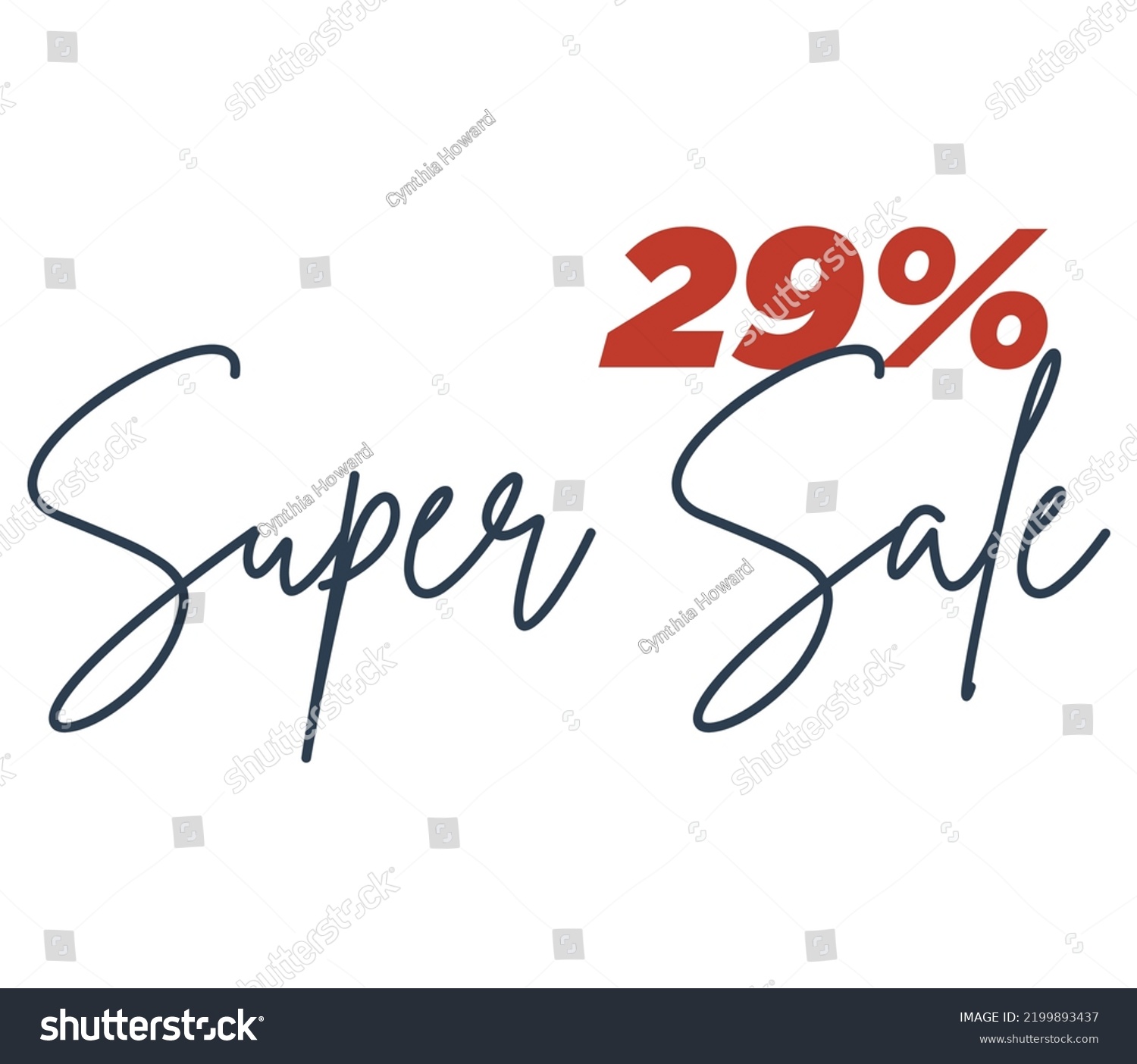SVG of 29% Super Sale Label Sign for product vector art illustration with stylish font and Red Black color svg