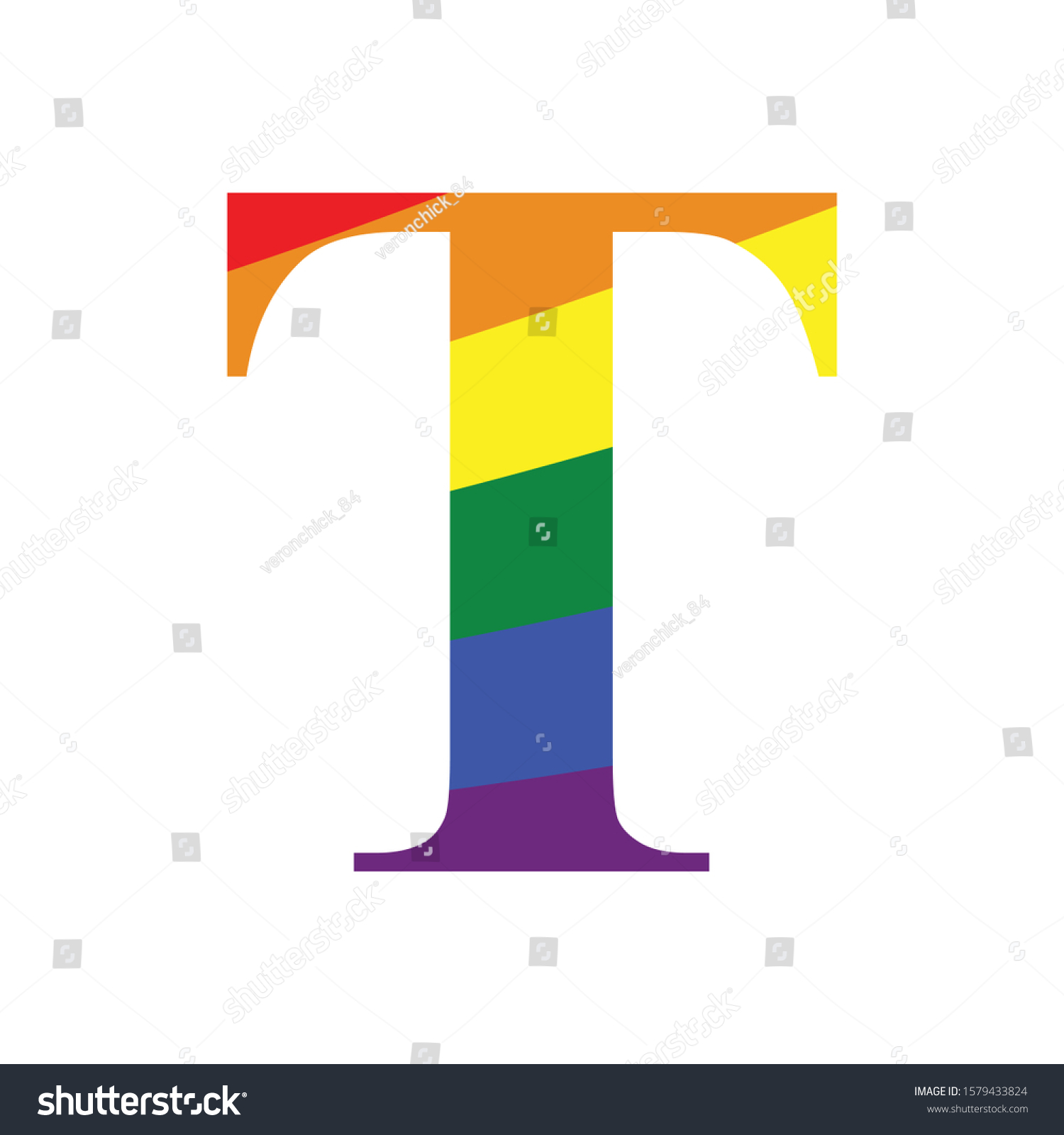 T Rainbow Letters Gay Alphabet Lgbt Stock Vector Royalty Free 1579433824 6810