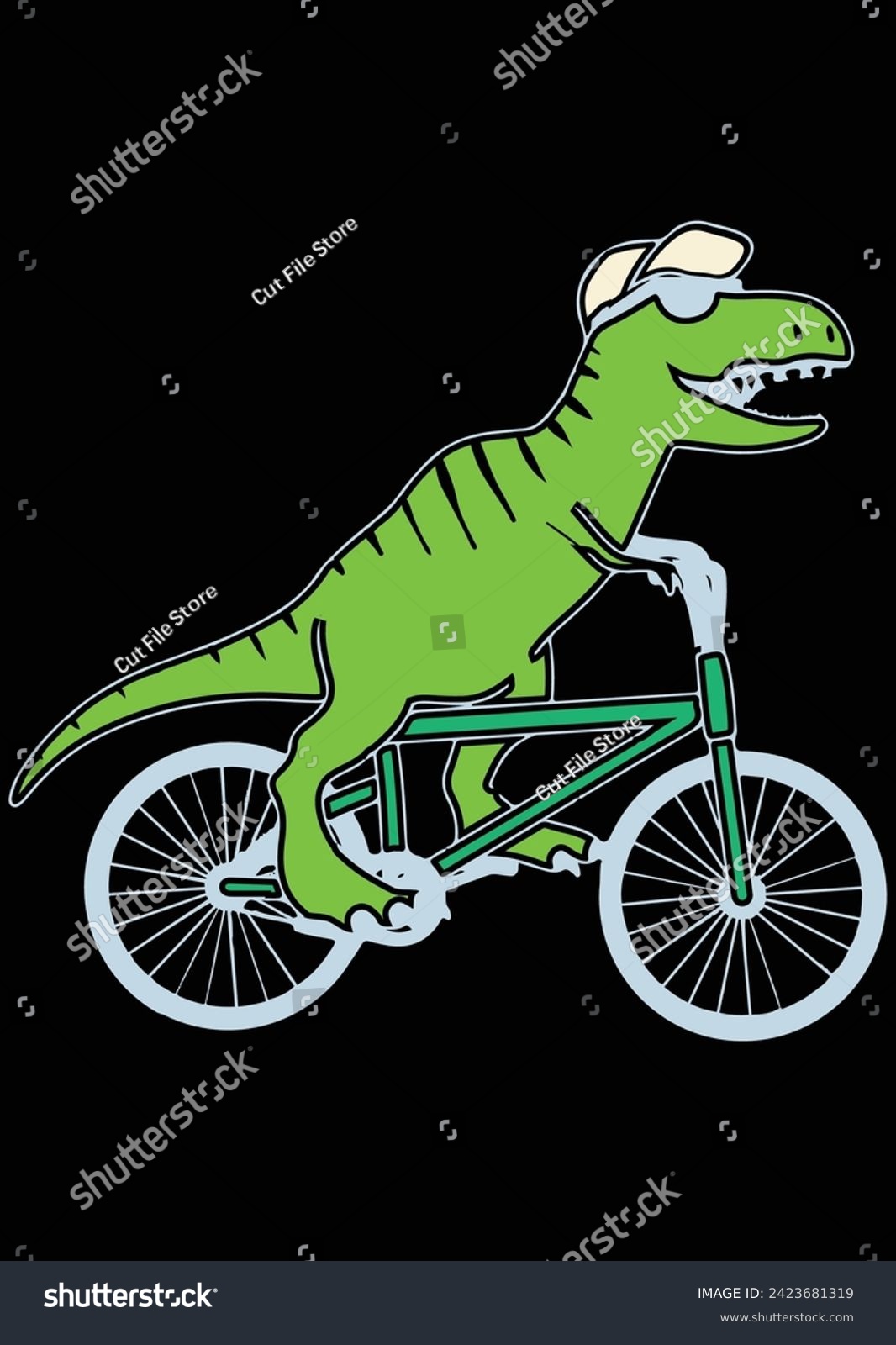 SVG of 
T-Rex Cycling eps cut file for cutting machine svg