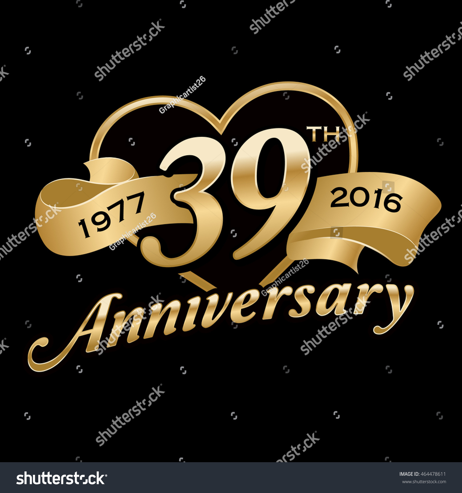 39th Anniversary Stock Vector 464478611 Shutterstock