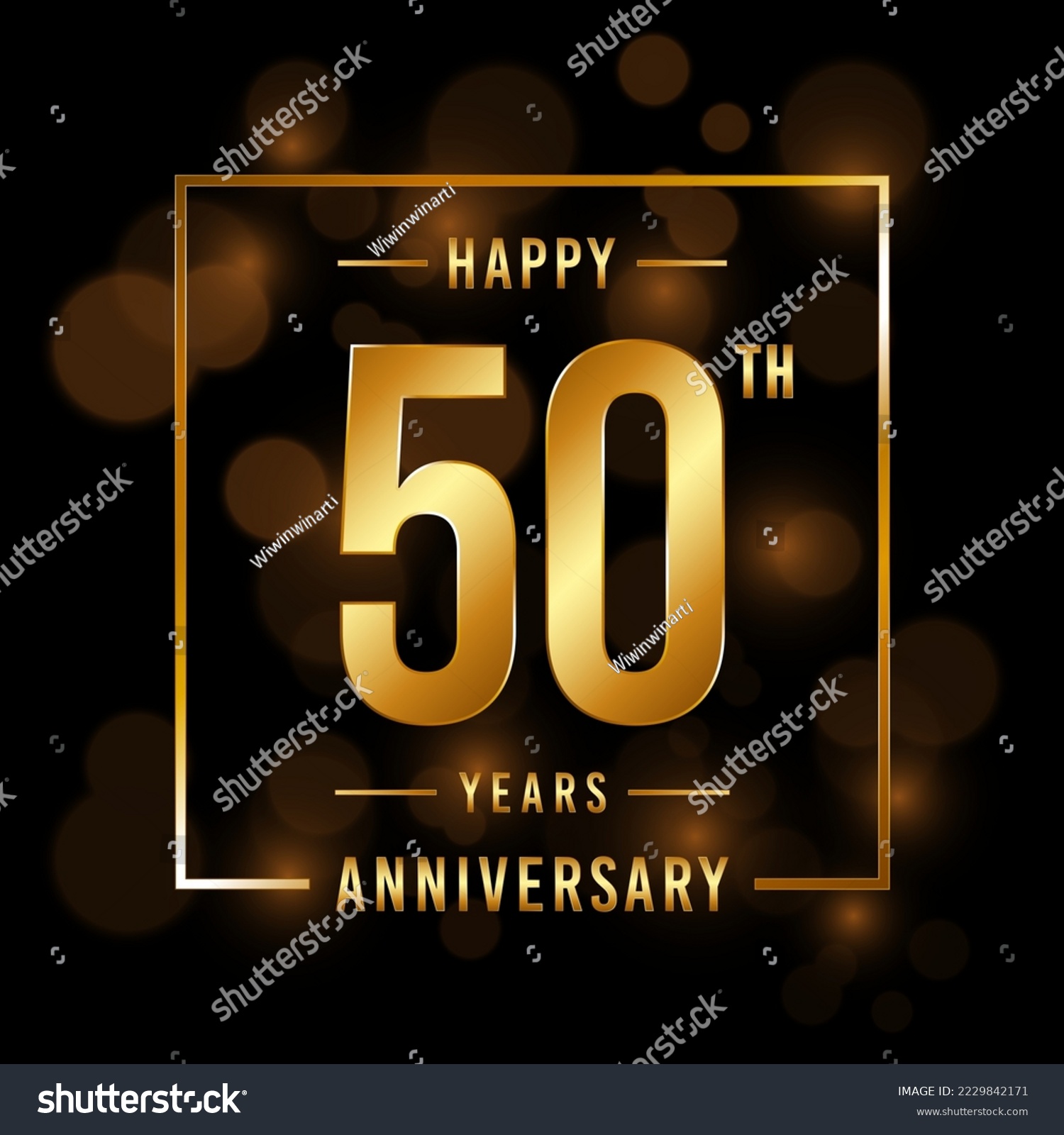 SVG of 50th Anniversary. Anniversary template design with golden font for celebration events, weddings, invitations and greeting cards. Vector illustration svg