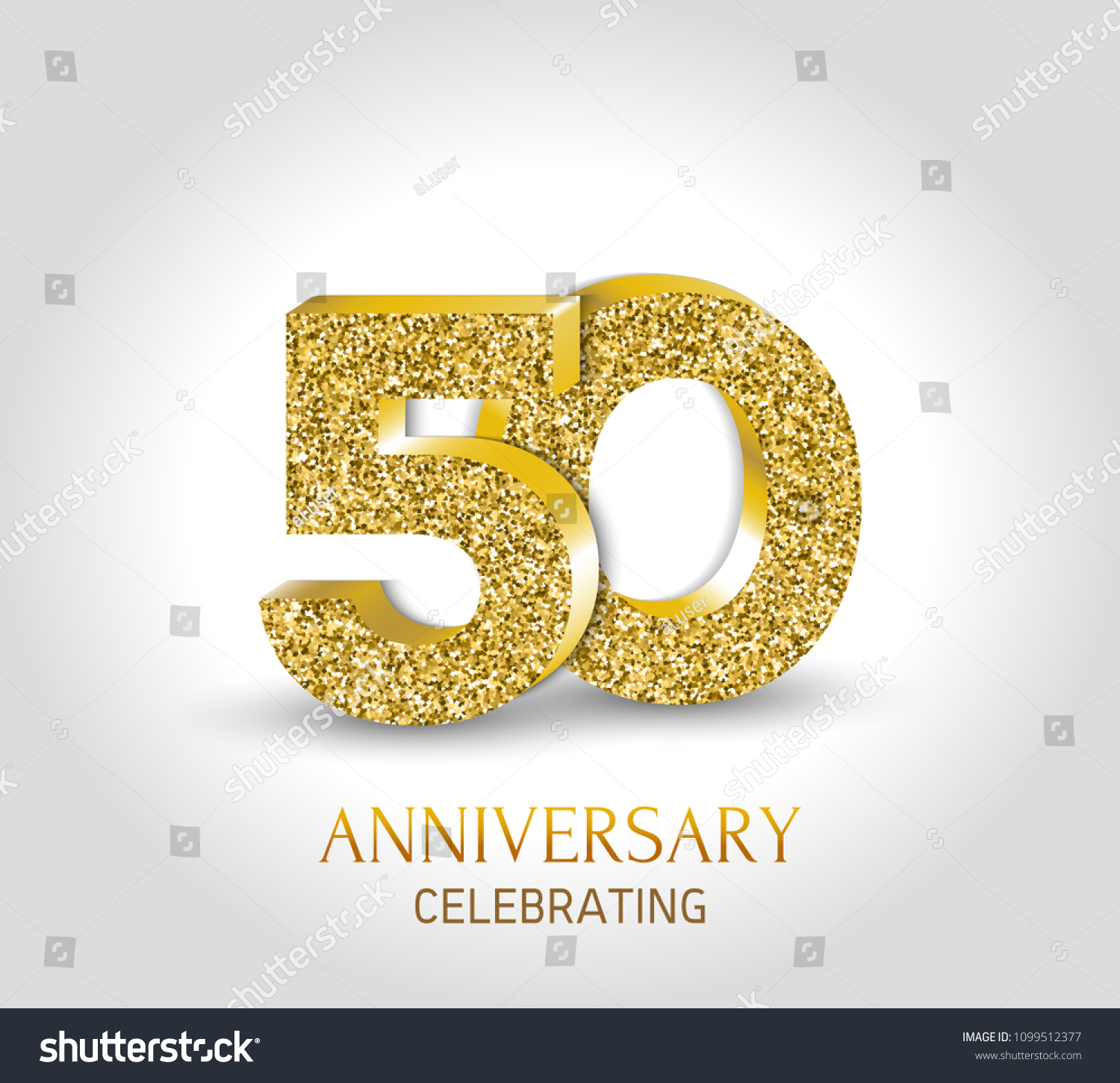 SVG of 45th anniversary card template with 3d gold colored elements. svg