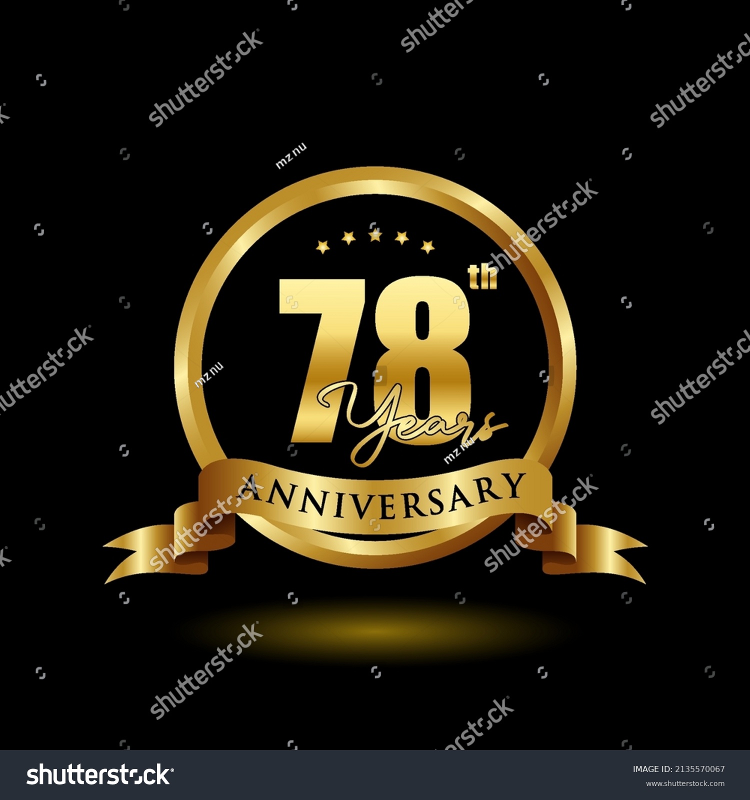 78th Anniversary Celebration Birthday Logo Gold Stock Vector (Royalty ...