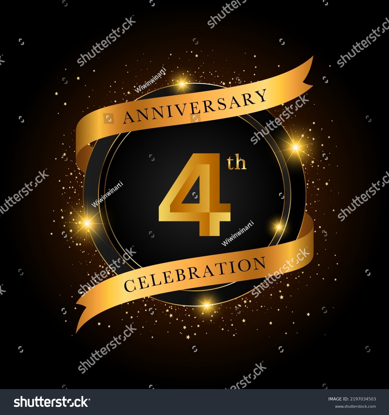 SVG of 4th anniversary celebration. Golden anniversary celebration template design, Vector illustrations. svg