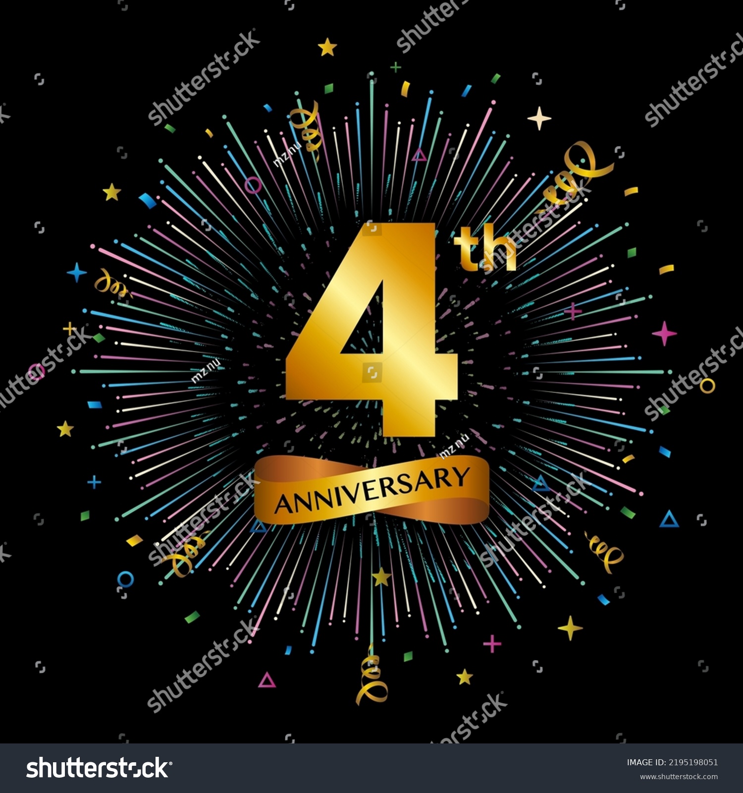 SVG of 4th anniversary celebration logotype. Golden anniversary celebration template design, Vector illustrations. svg