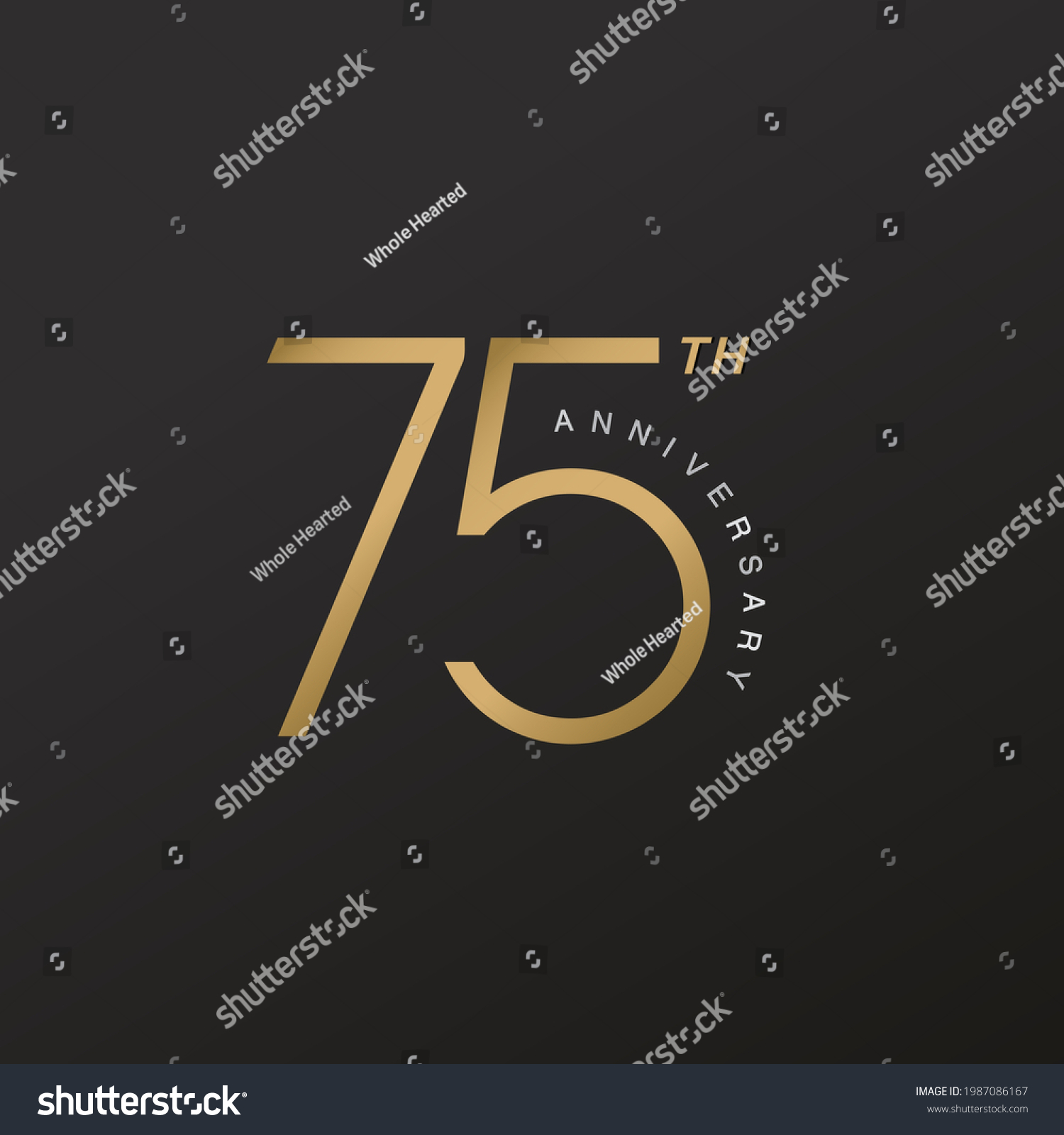 75th Anniversary Celebration Logotype Elegant Number Stock Vector ...