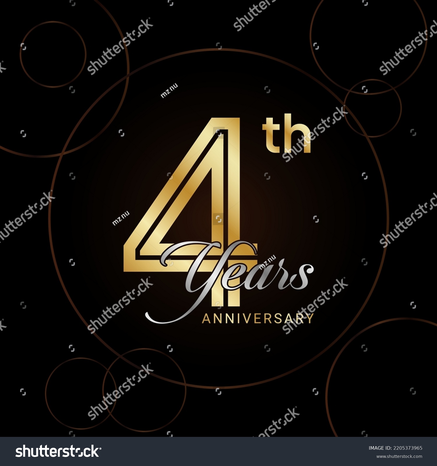 SVG of 4th Anniversary Celebration with golden text, Golden anniversary vector template svg