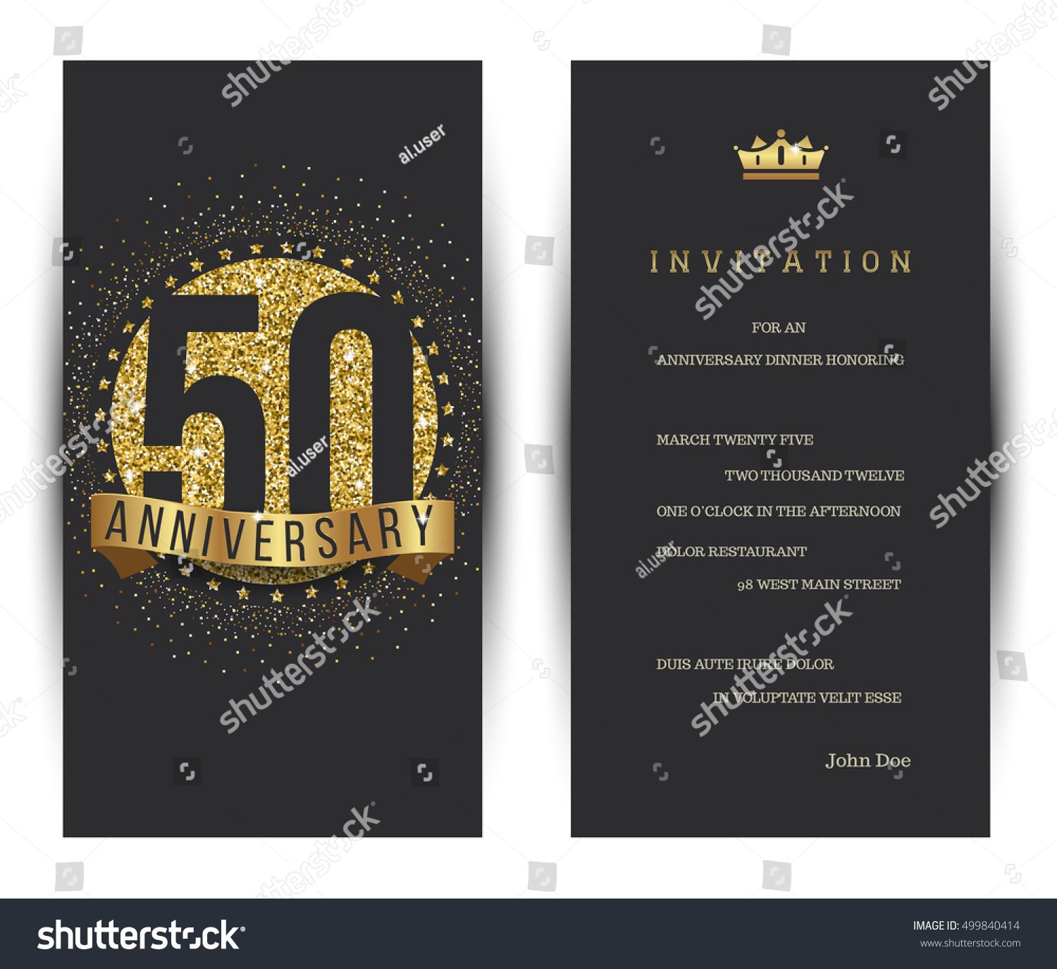 SVG of 50th anniversary decorated greeting card template. svg