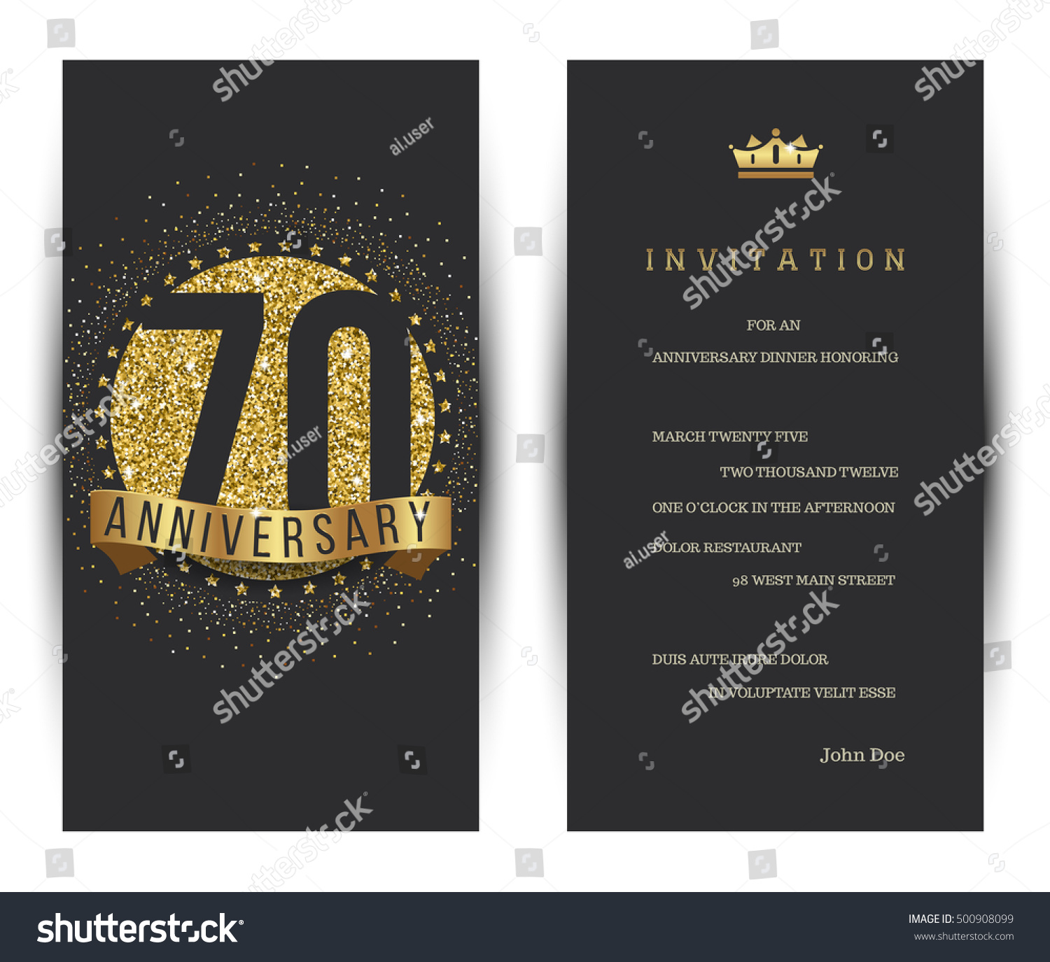 SVG of 70th anniversary decorated greeting card template. svg