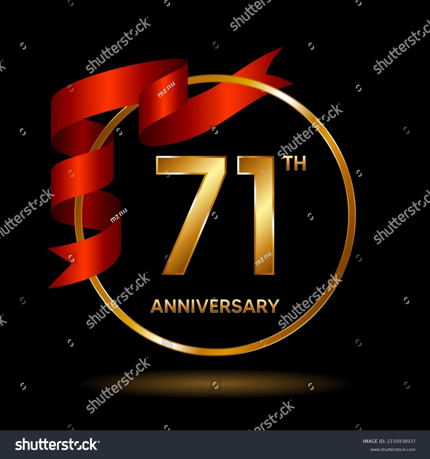 71th Anniversary Logo Anniversary Celebration Template Stock Vector ...