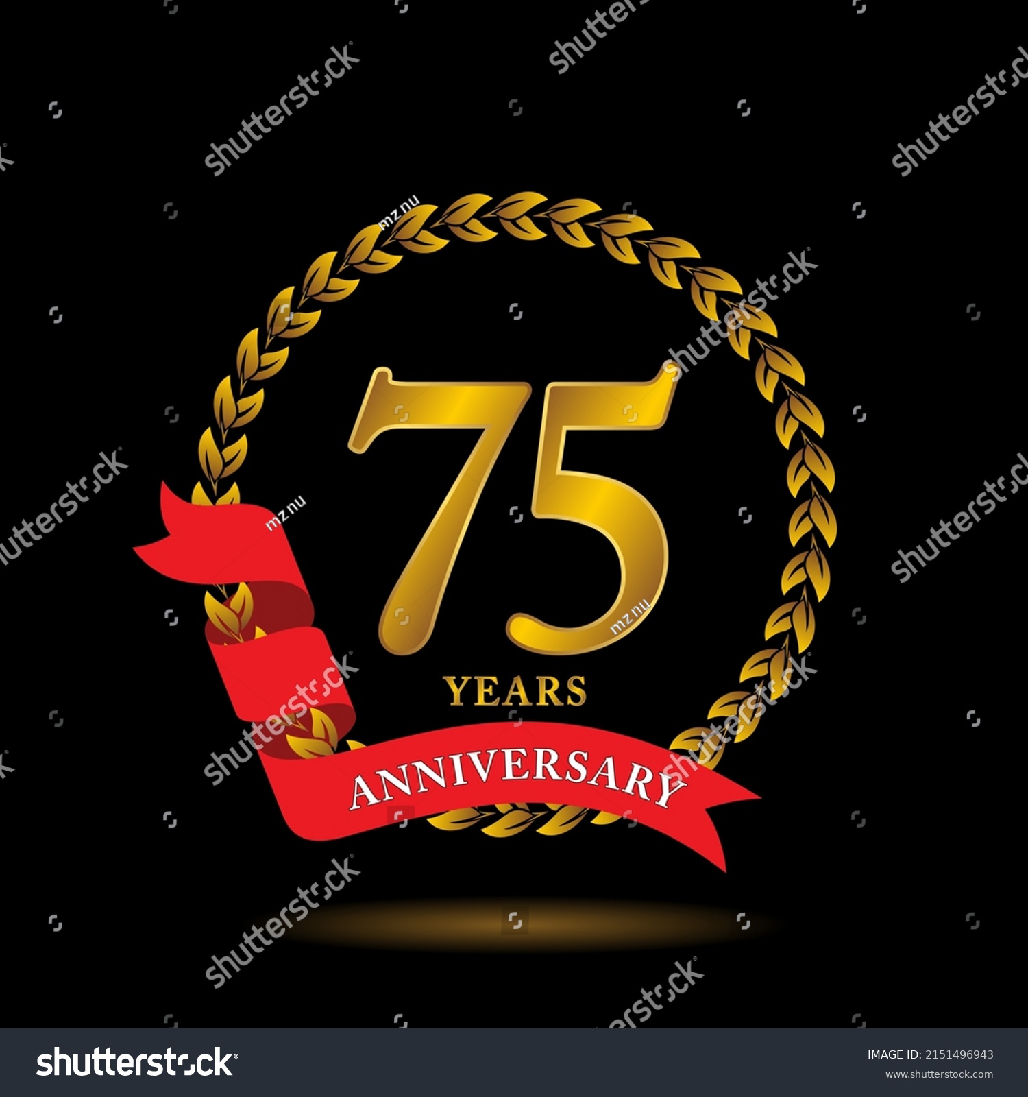 75th Anniversary Logo Anniversary Celebration Template Stock Vector ...