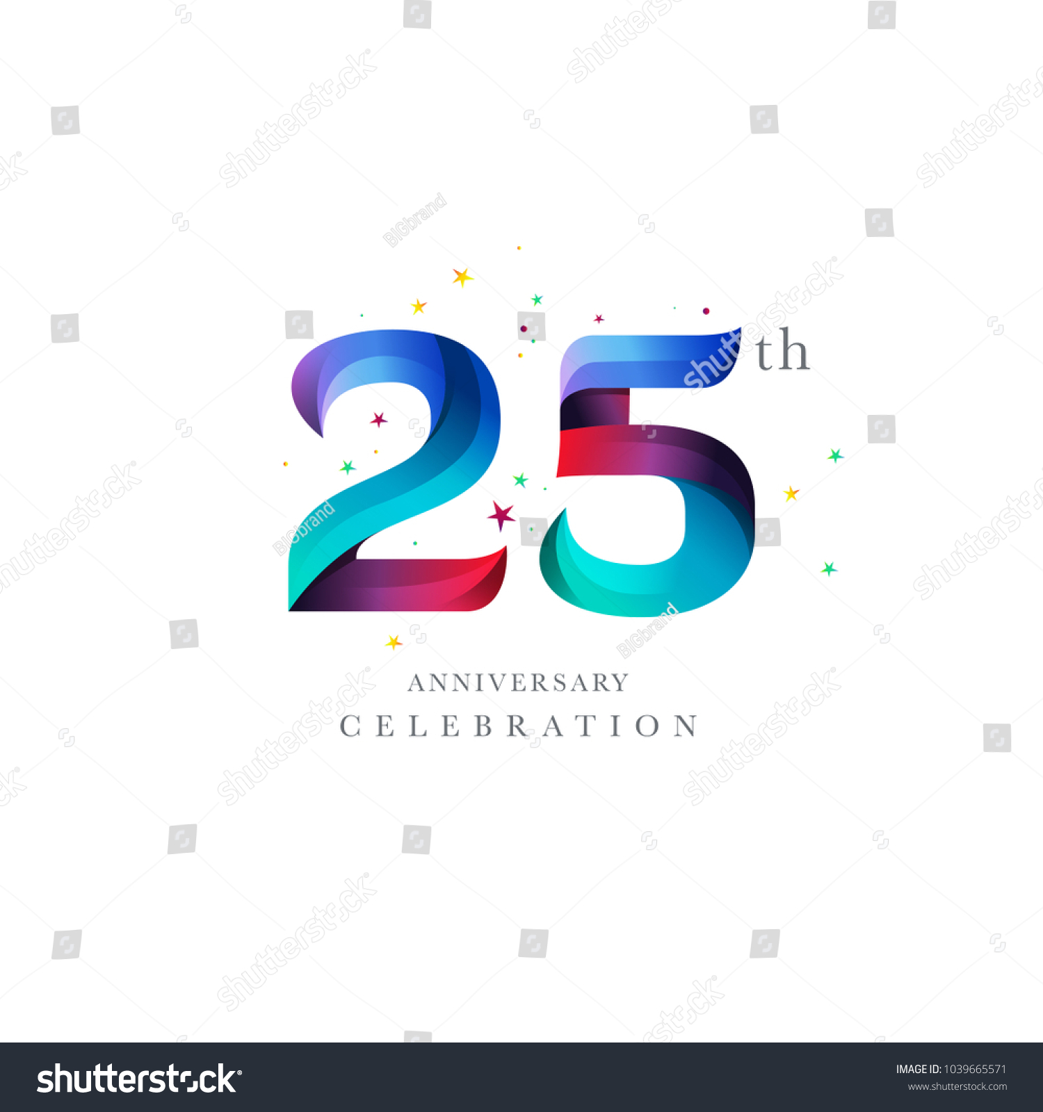 25th Anniversary Logo Design Number 25 Stock Vector Royalty Free