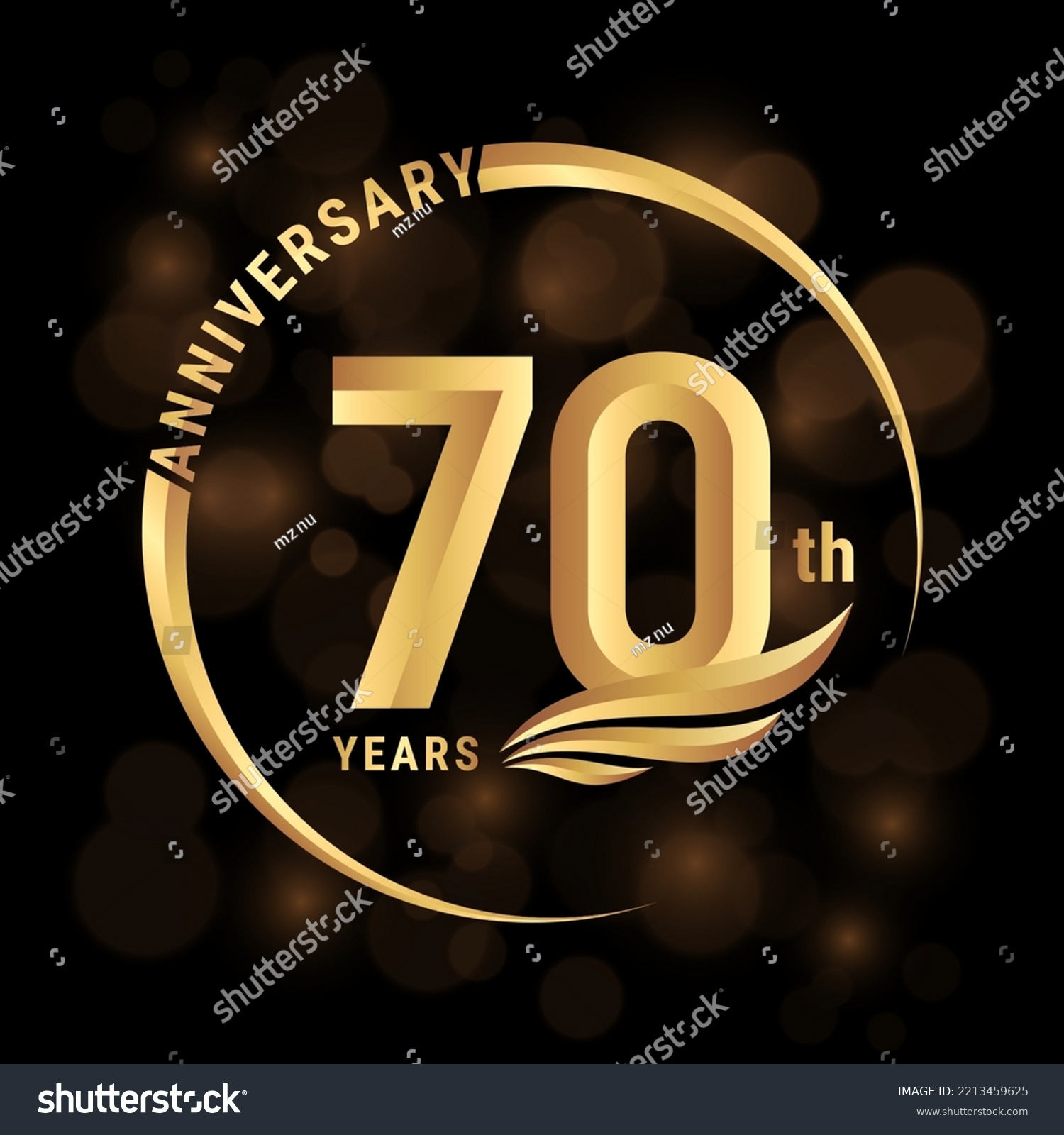 SVG of 70th Anniversary Logo, Logo design with gold color wings for poster, banner, brochure, magazine, web, booklet, invitation or greeting card. Vector illustration svg
