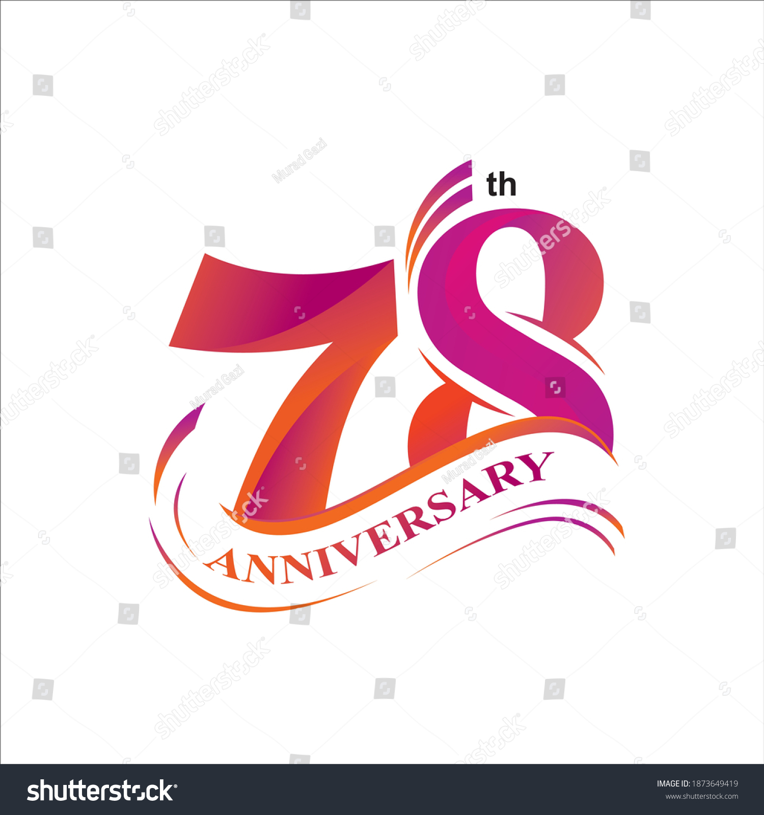 78th Anniversary Logo Vector Design Stock Vector (Royalty Free ...