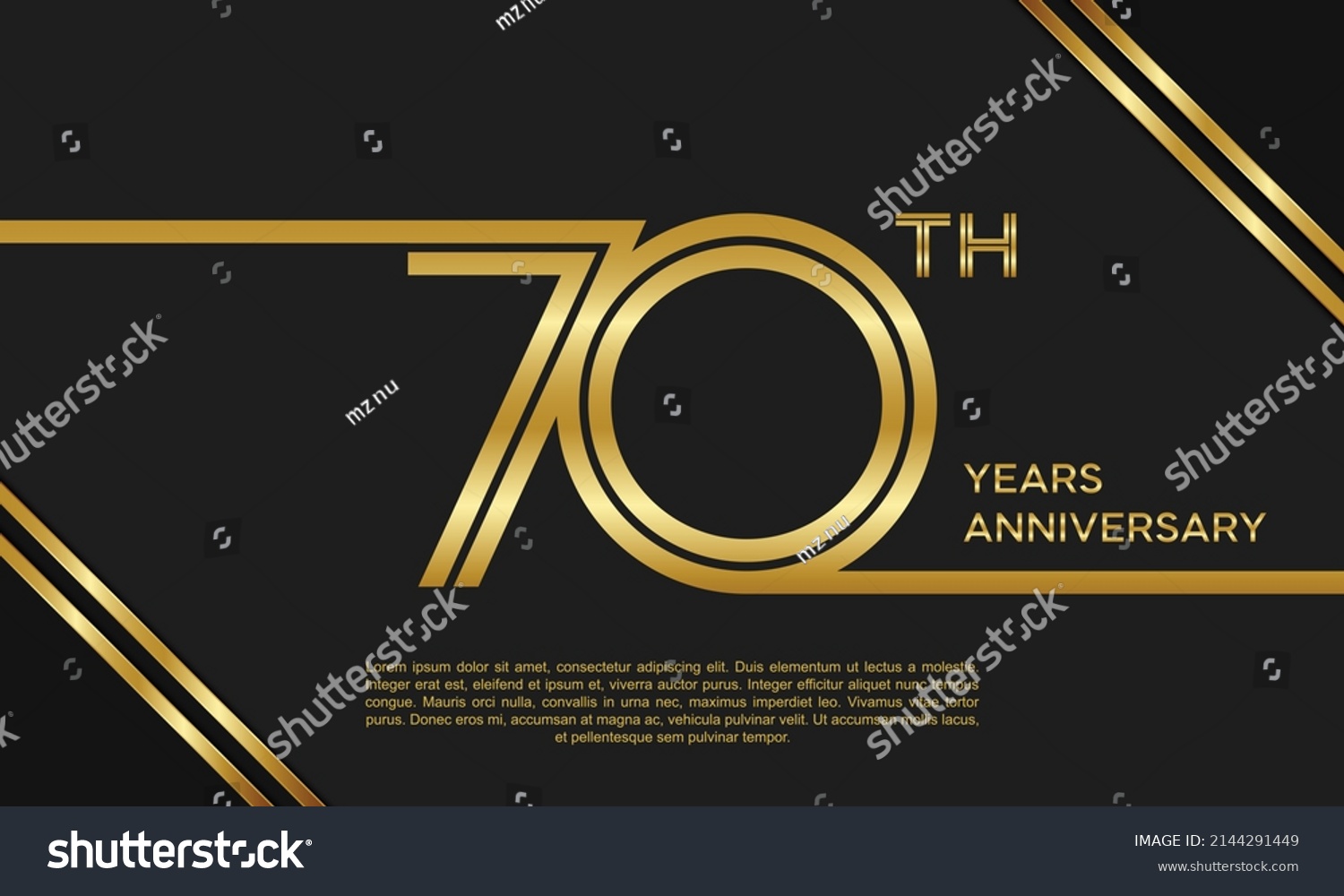 70th Anniversary Logotype Anniversary Celebration Template Stock Vector ...