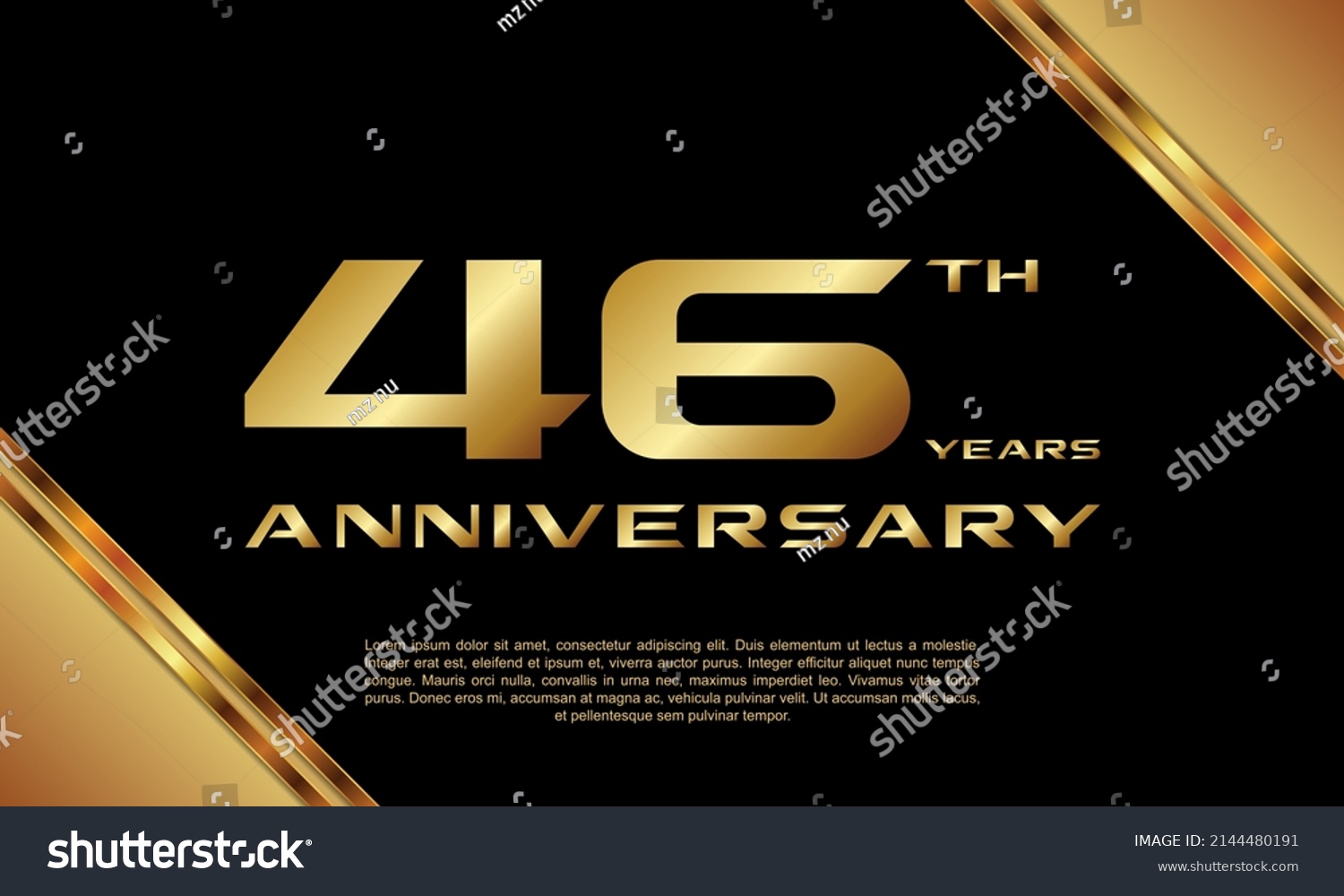 46th Anniversary Logotype Anniversary Celebration Template Stock Vector ...