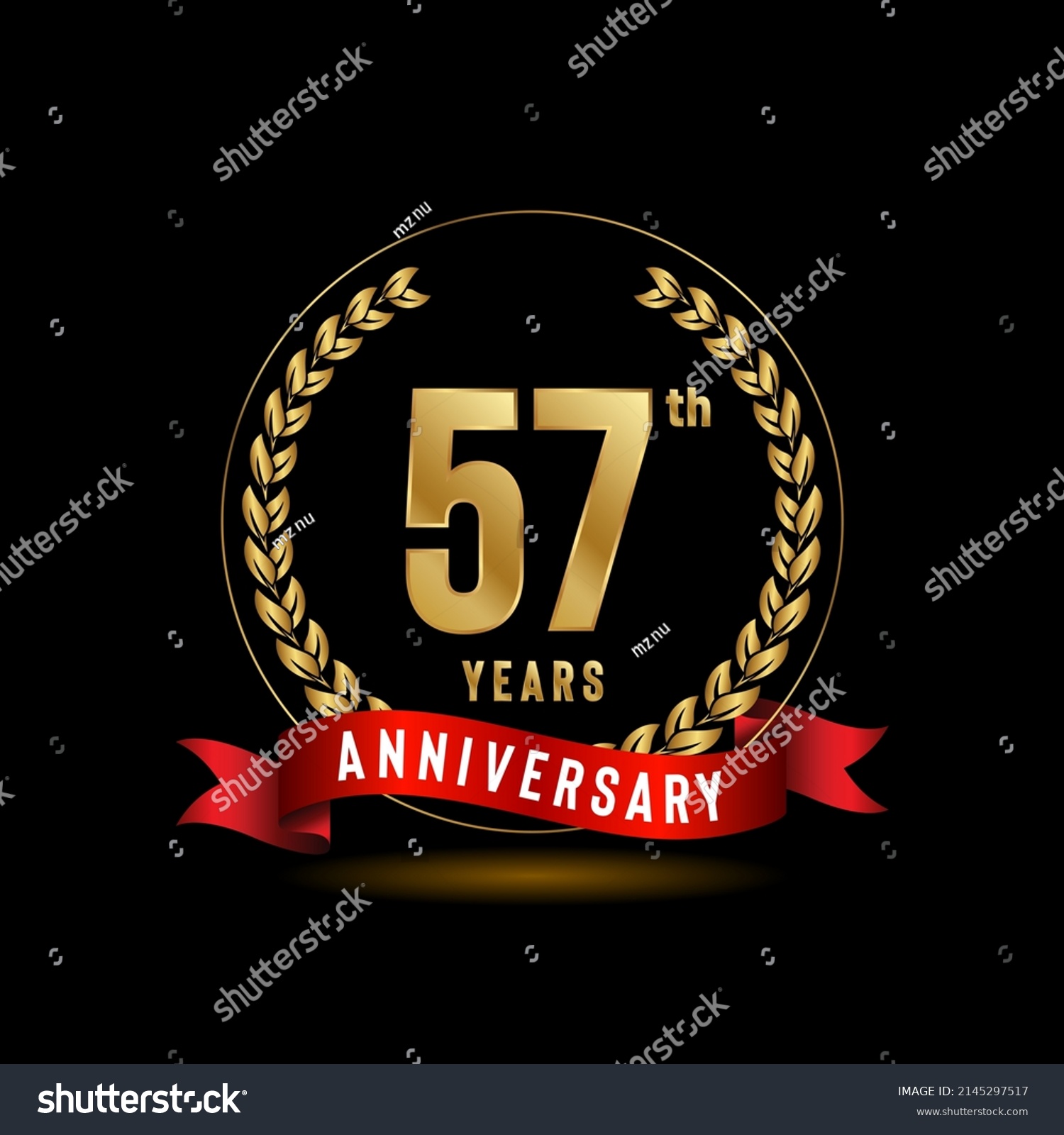 57th Anniversary Logotype Anniversary Celebration Template Stock Vector ...