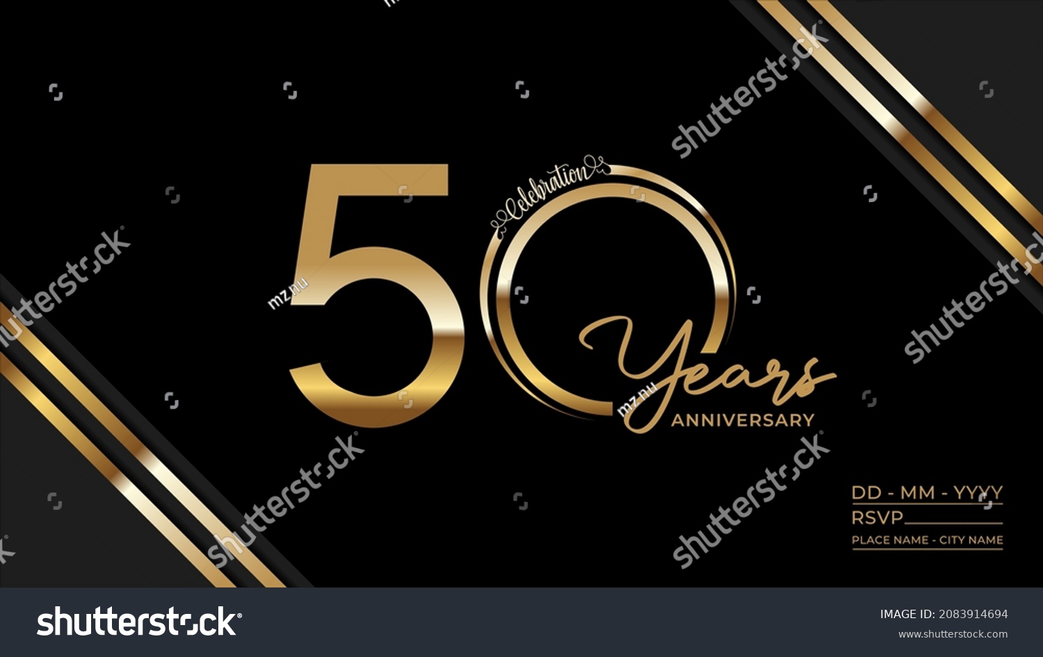 SVG of 50th anniversary logotype. Golden anniversary celebration emblem design for booklet, leaflet, magazine, brochure poster, web, invitation or greeting card. Vector illustrations. EPS 10 svg
