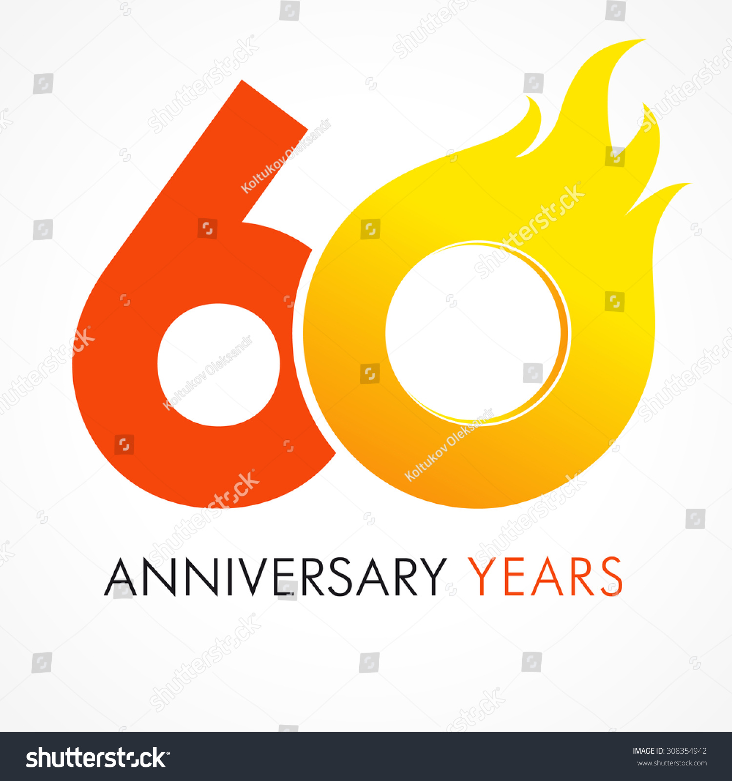 60 Th Anniversary Numbers 60s Years Stock Vector (Royalty Free ...