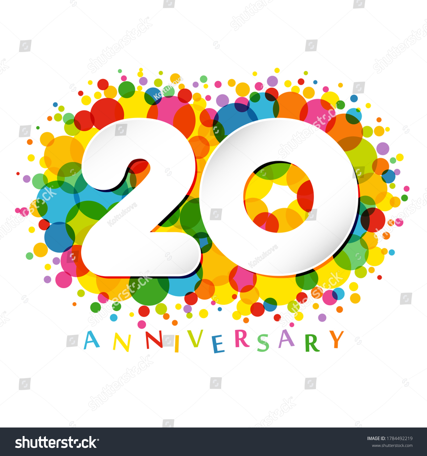 20 Th Anniversary Numbers 20 Years Stock Vector (Royalty Free ...