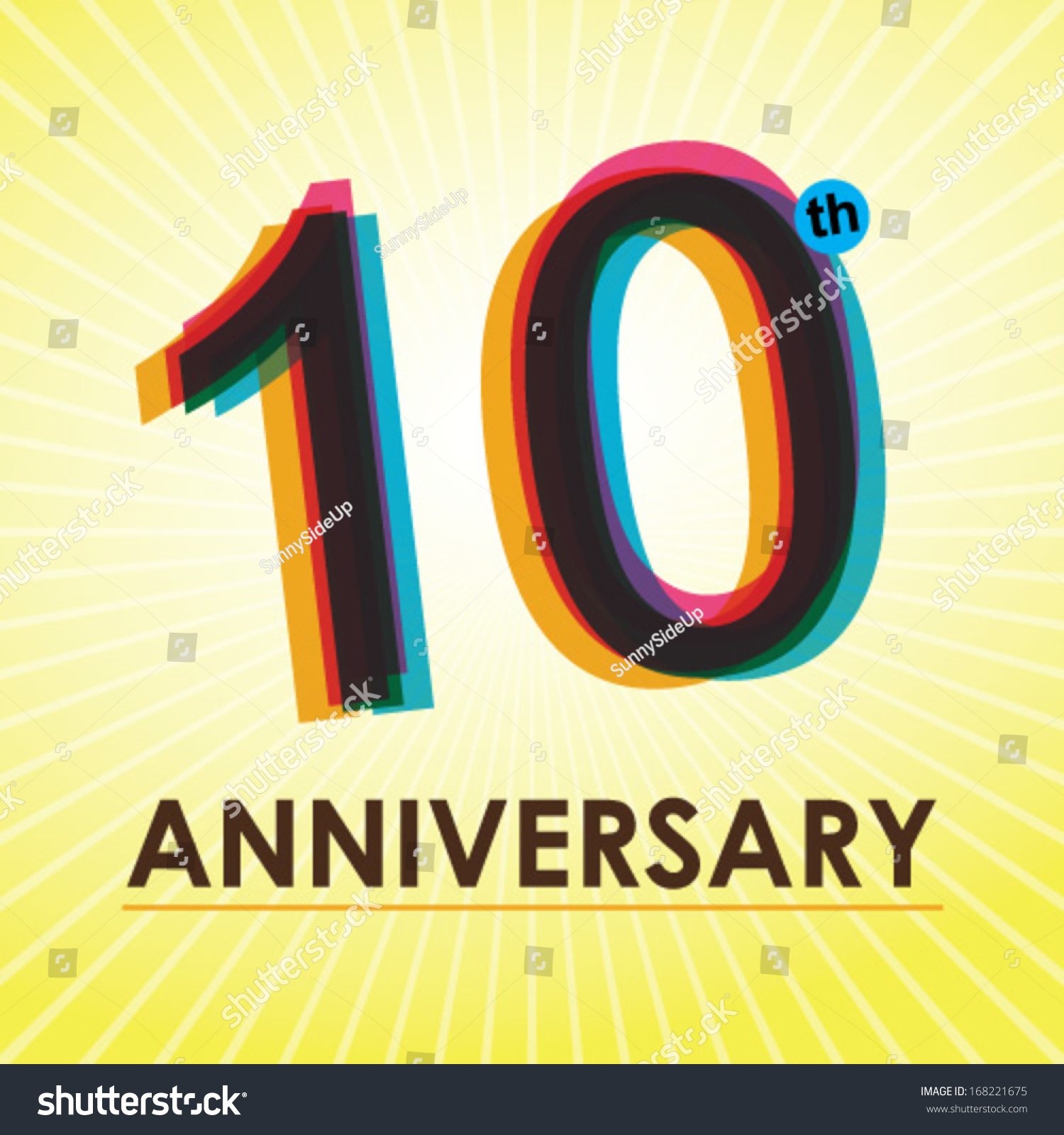 10th Anniversary Poster / Template Design In Retro Style - Vector ...