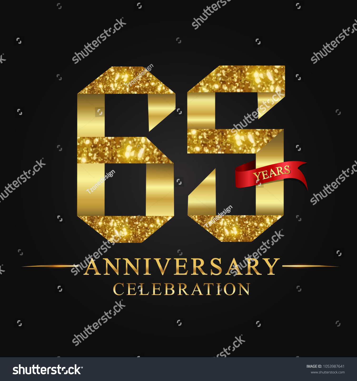 65th Anniversary Years Celebration Logotype Logo Stock Vector (Royalty ...