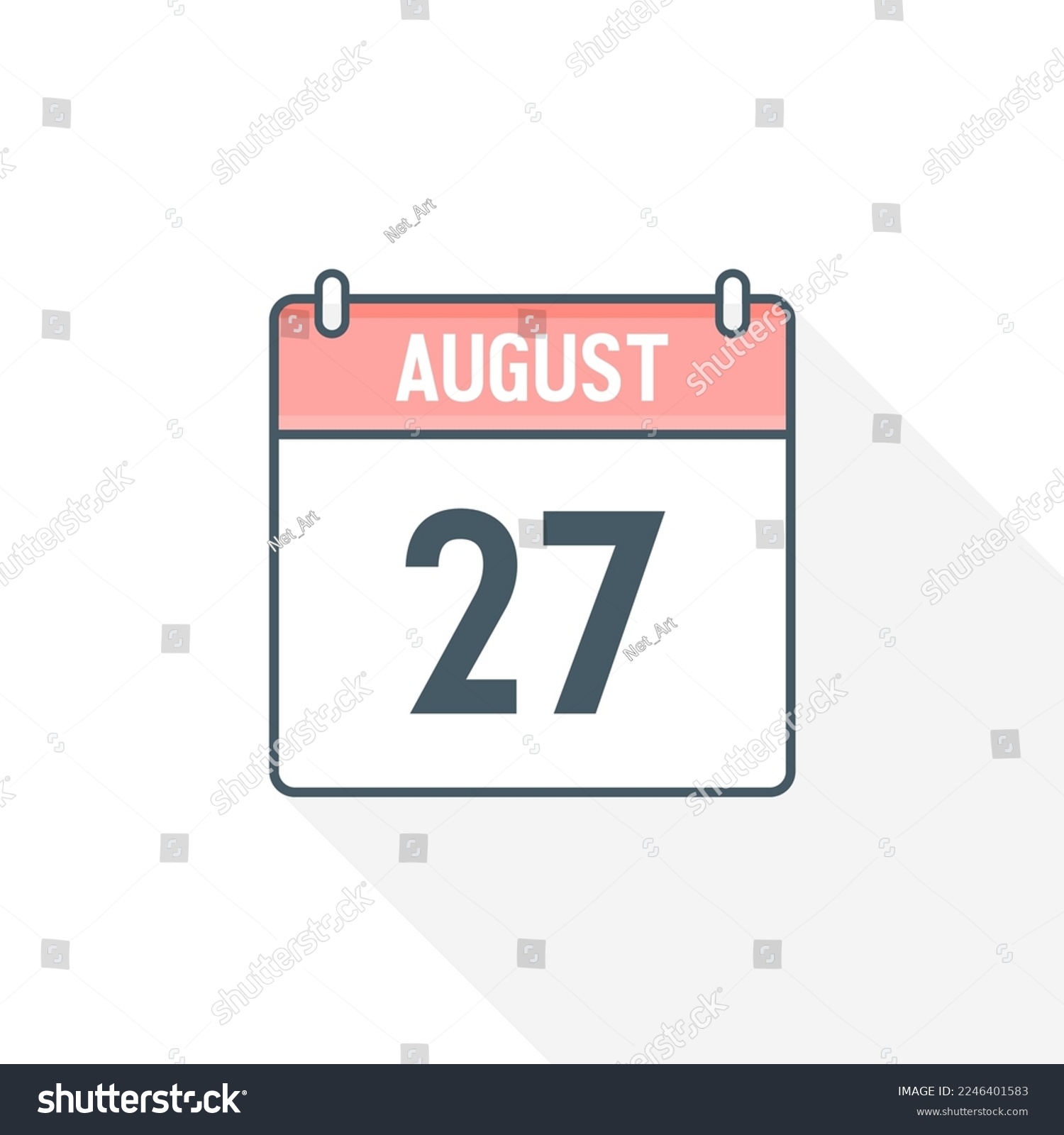 SVG of 27th August calendar icon. August 27 calendar Date Month icon vector illustrator svg