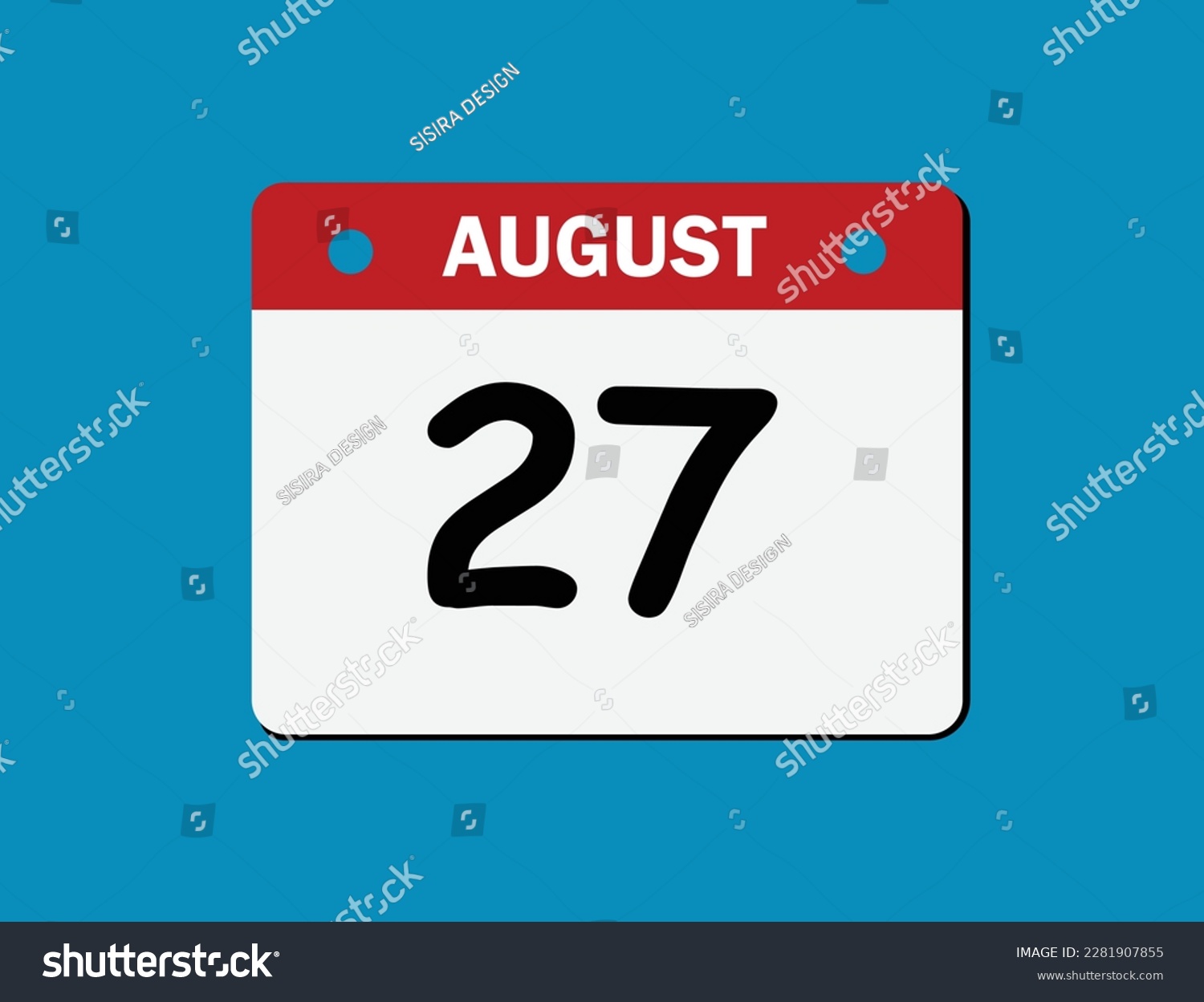 SVG of 27th August calendar icon. August 27 calendar Date Month icon vector illustrator. svg