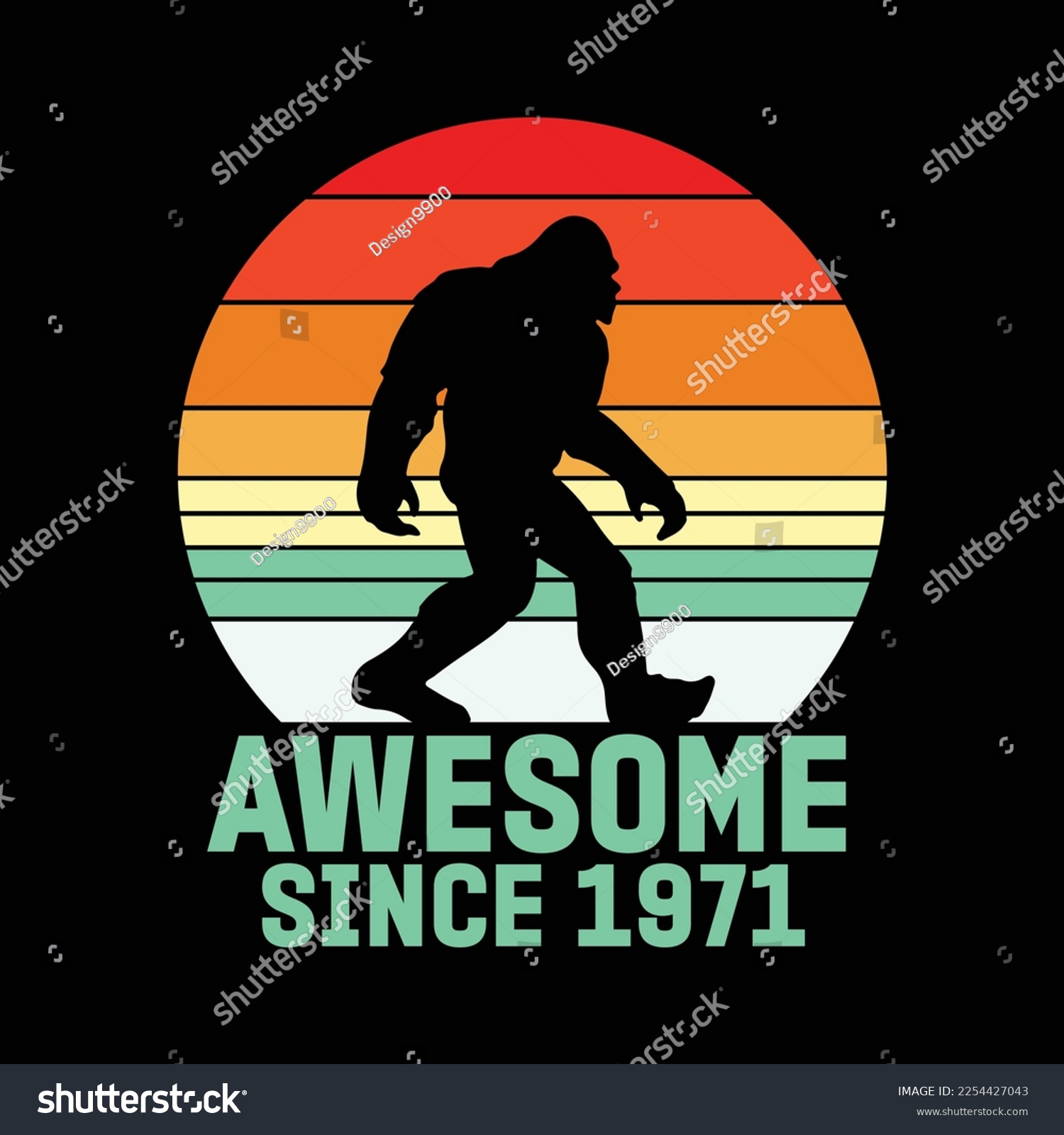SVG of 50th Birthday Awesome Since 1971 Bigfoot Fifty Years svg