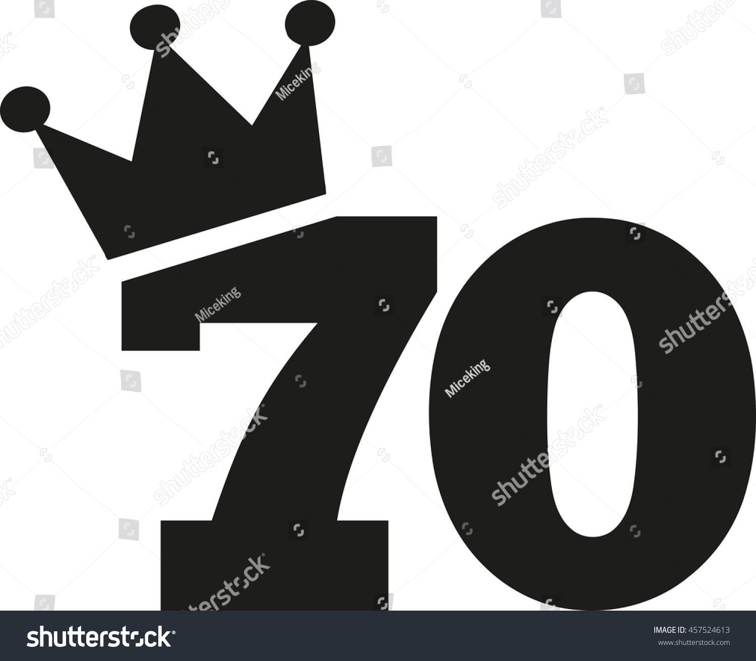 SVG of 70th Birthday number crown svg