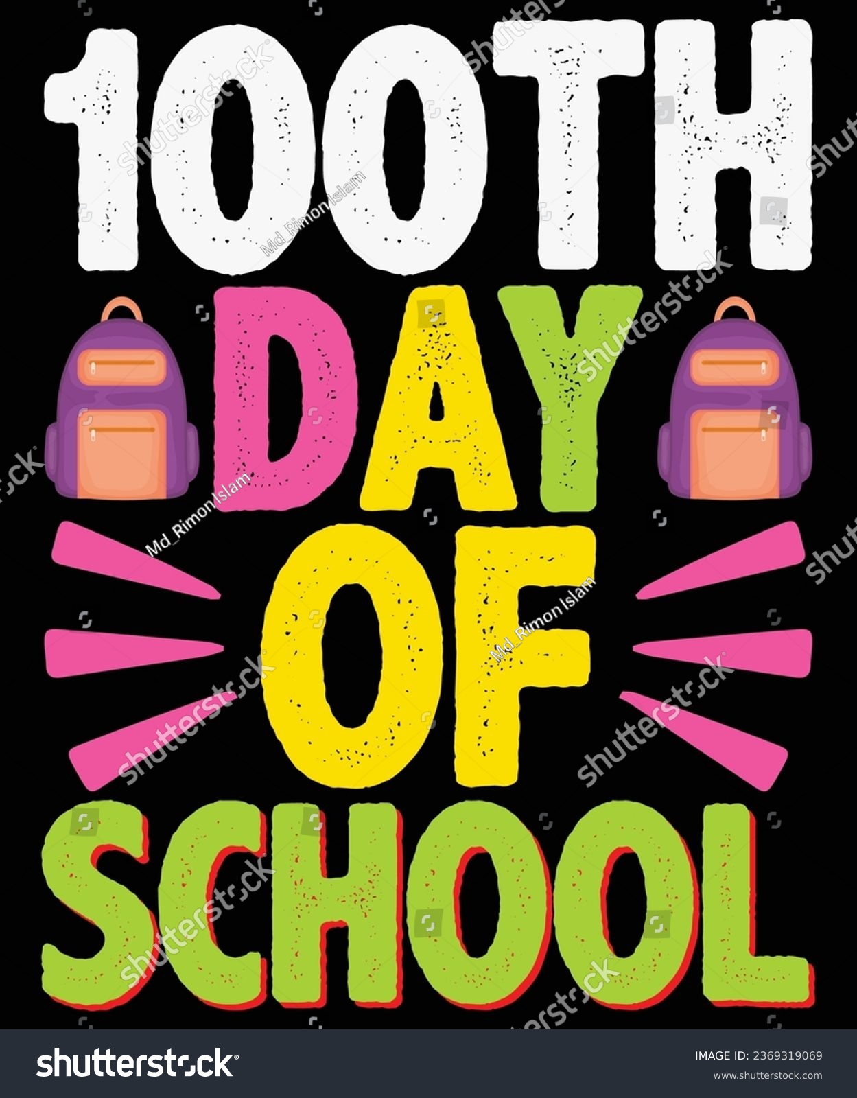 SVG of 100th days of school t shirt design template svg