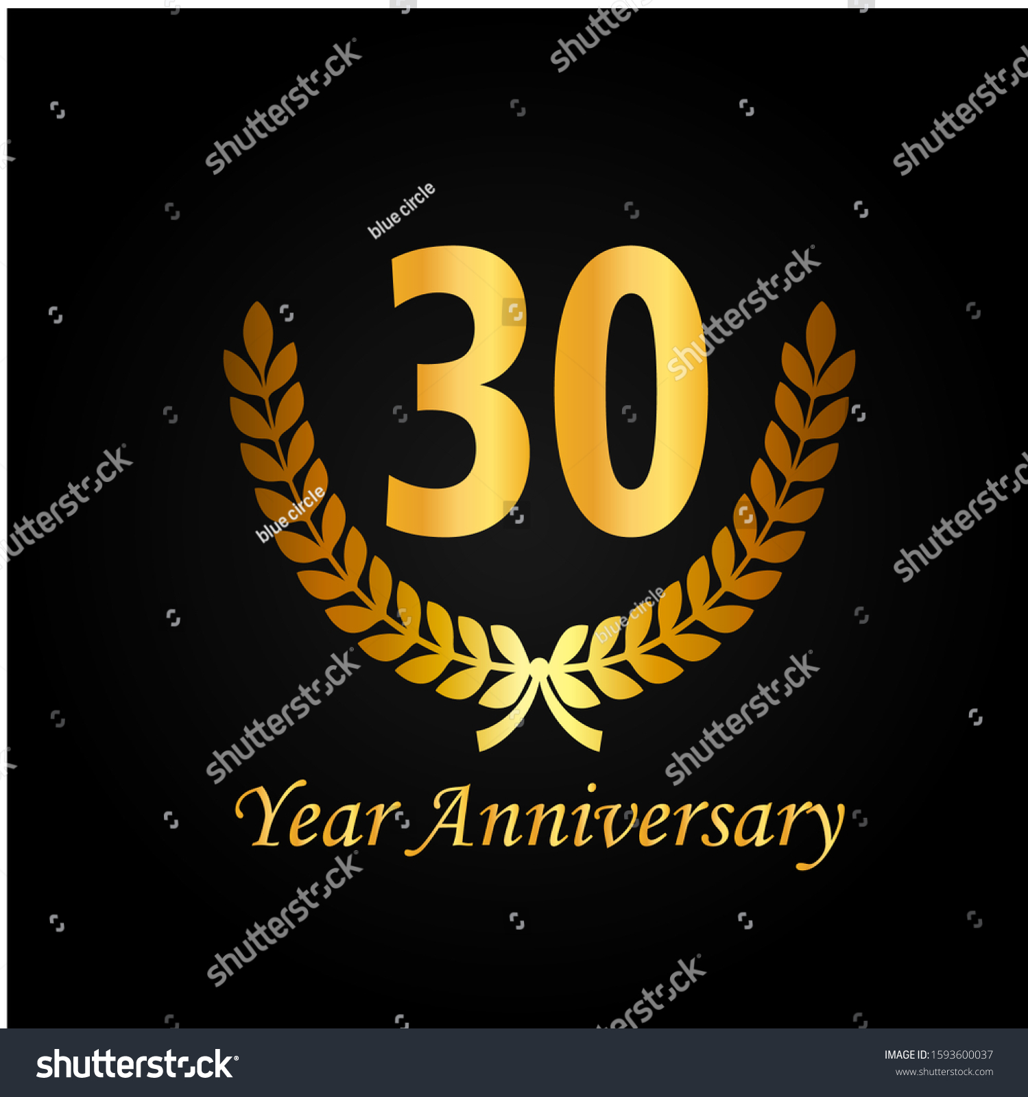 30th Gold Anniversary Celebration Logo Golden Stock Vector (Royalty ...