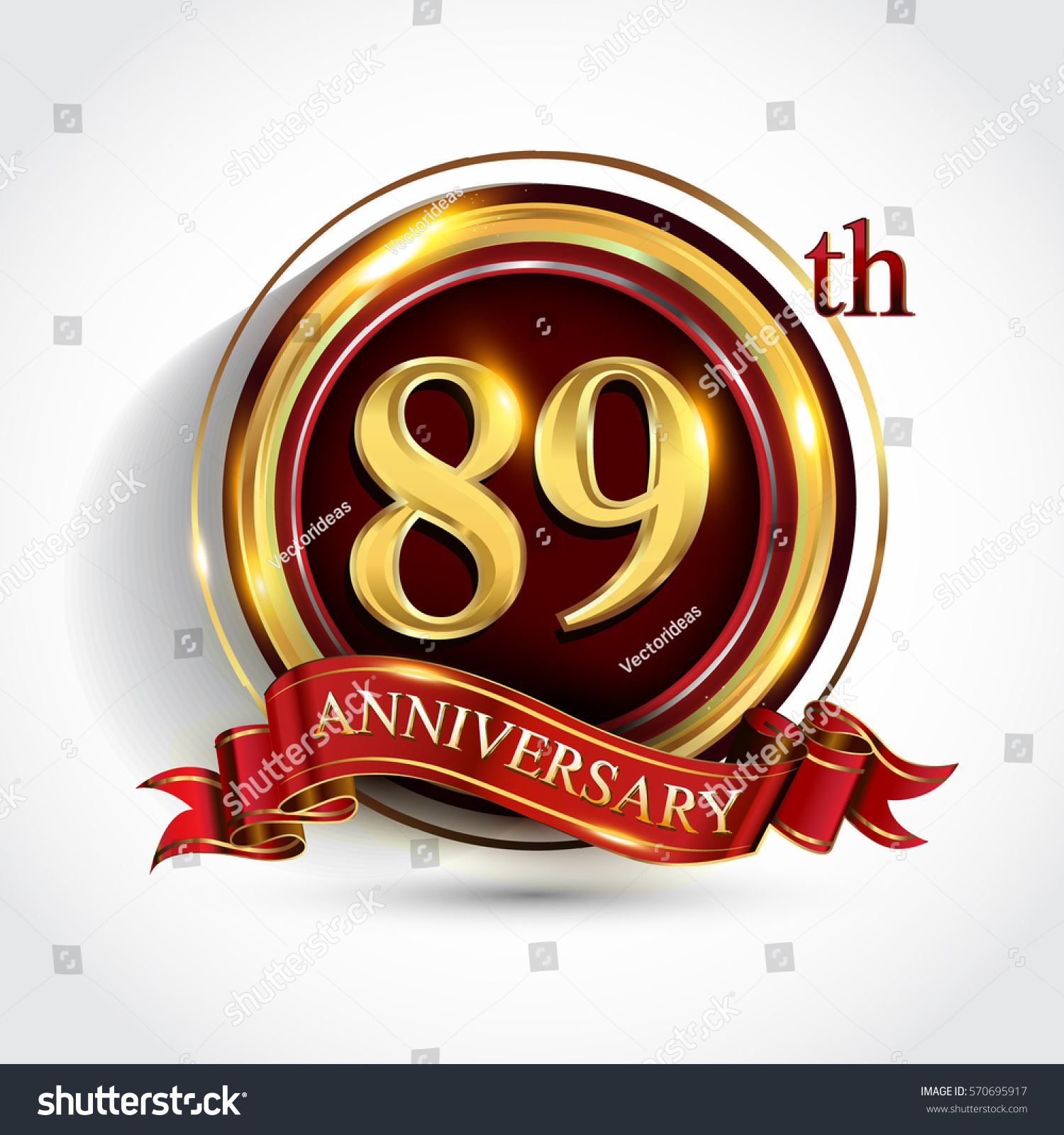 89th Golden Anniversary Logo Eighty Nine Stock Vector (Royalty Free ...