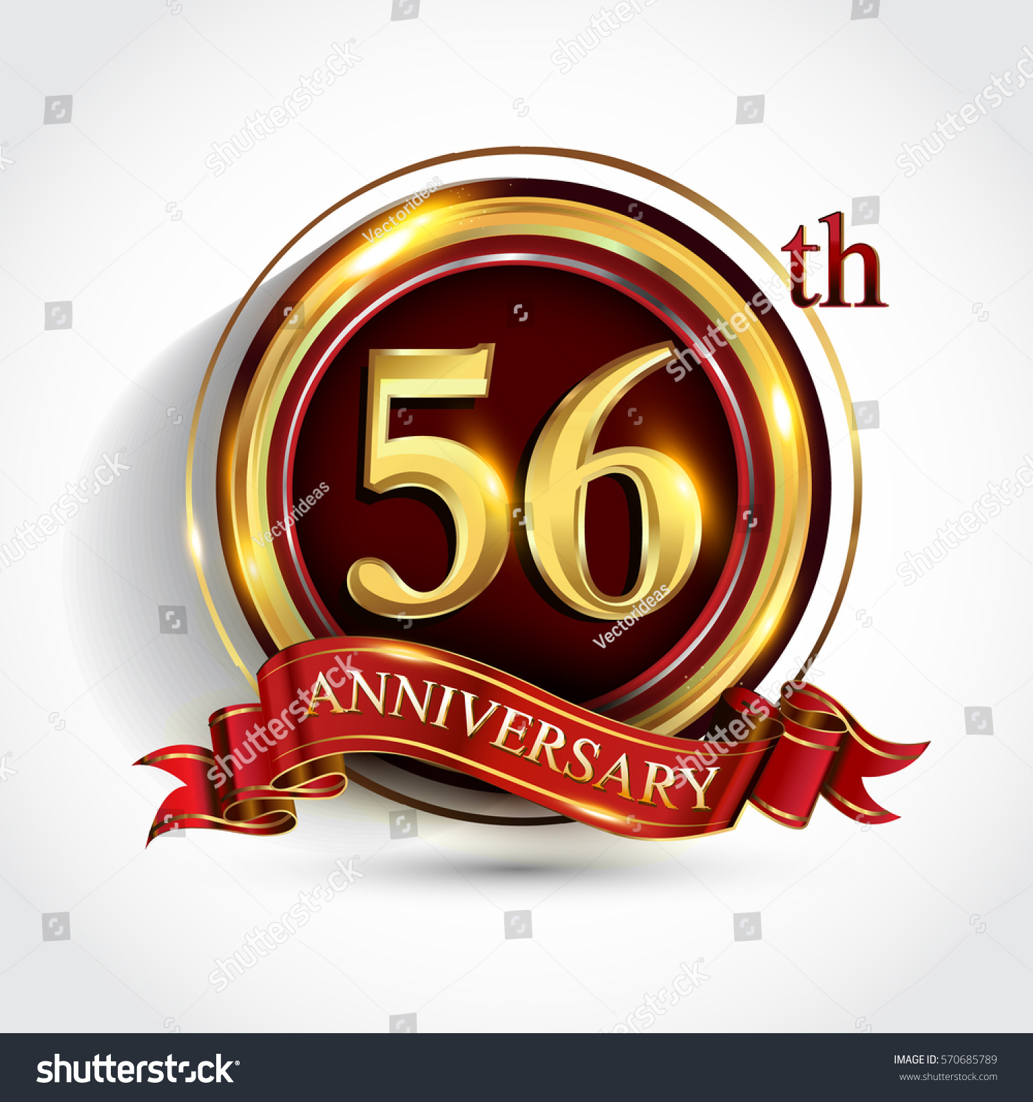 56th Golden Anniversary Logo Fifty Six Stock Vector (Royalty Free ...