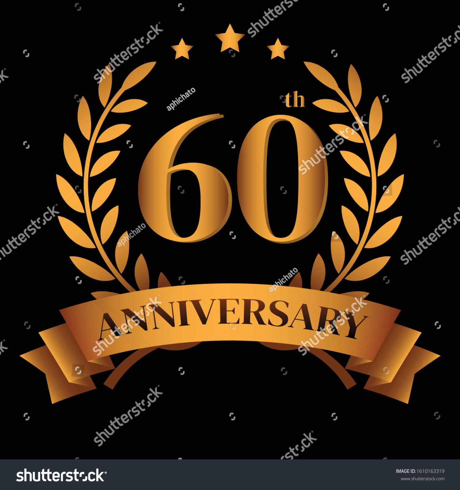 60th Golden Anniversary Logowith Laurel Wreath Stock Vector Royalty Free 1610163319 Shutterstock 4017