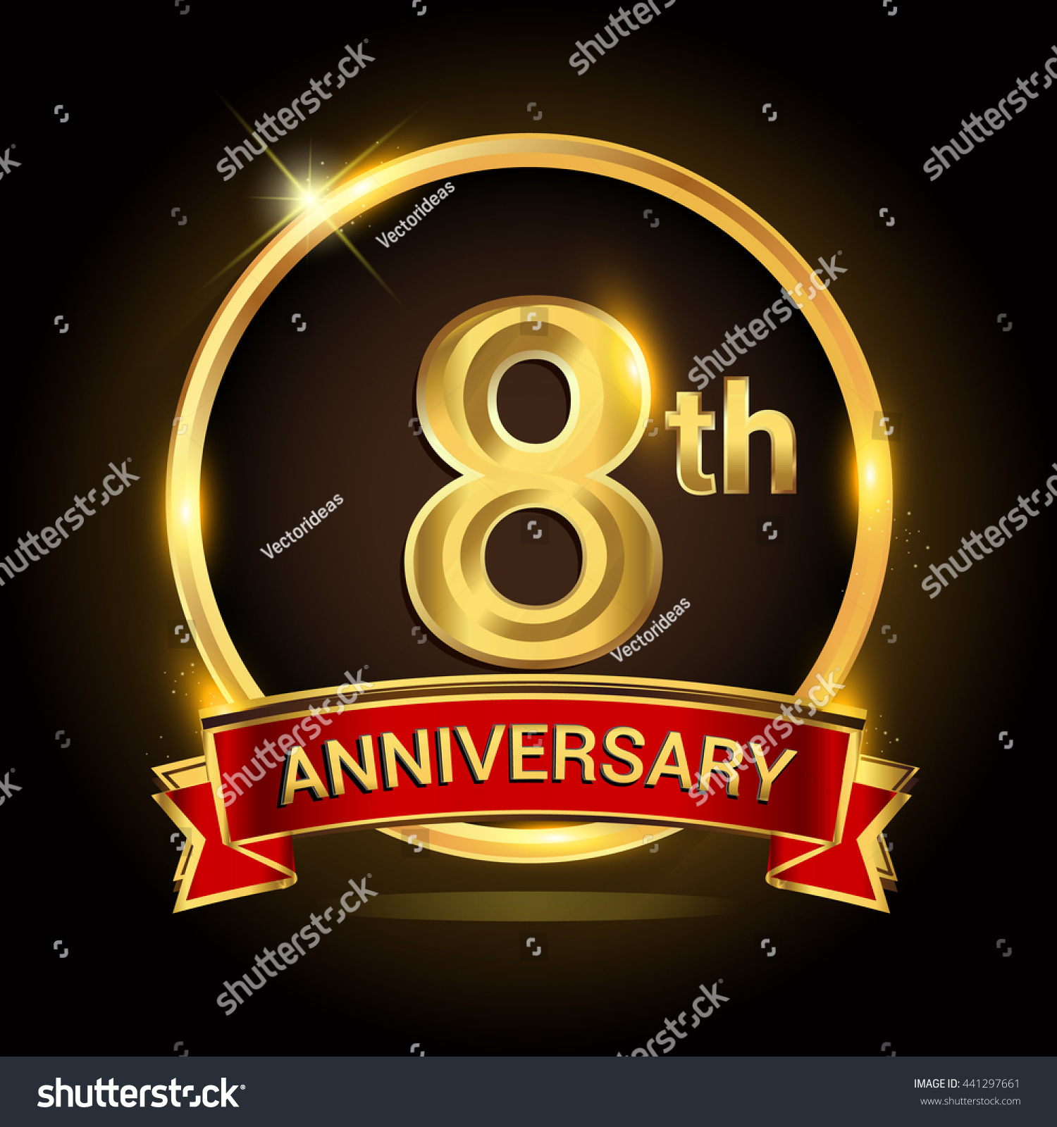 8th Golden Anniversary Logo Ring Red Vector De Stock Libre De Regalías 441297661 Shutterstock 5513