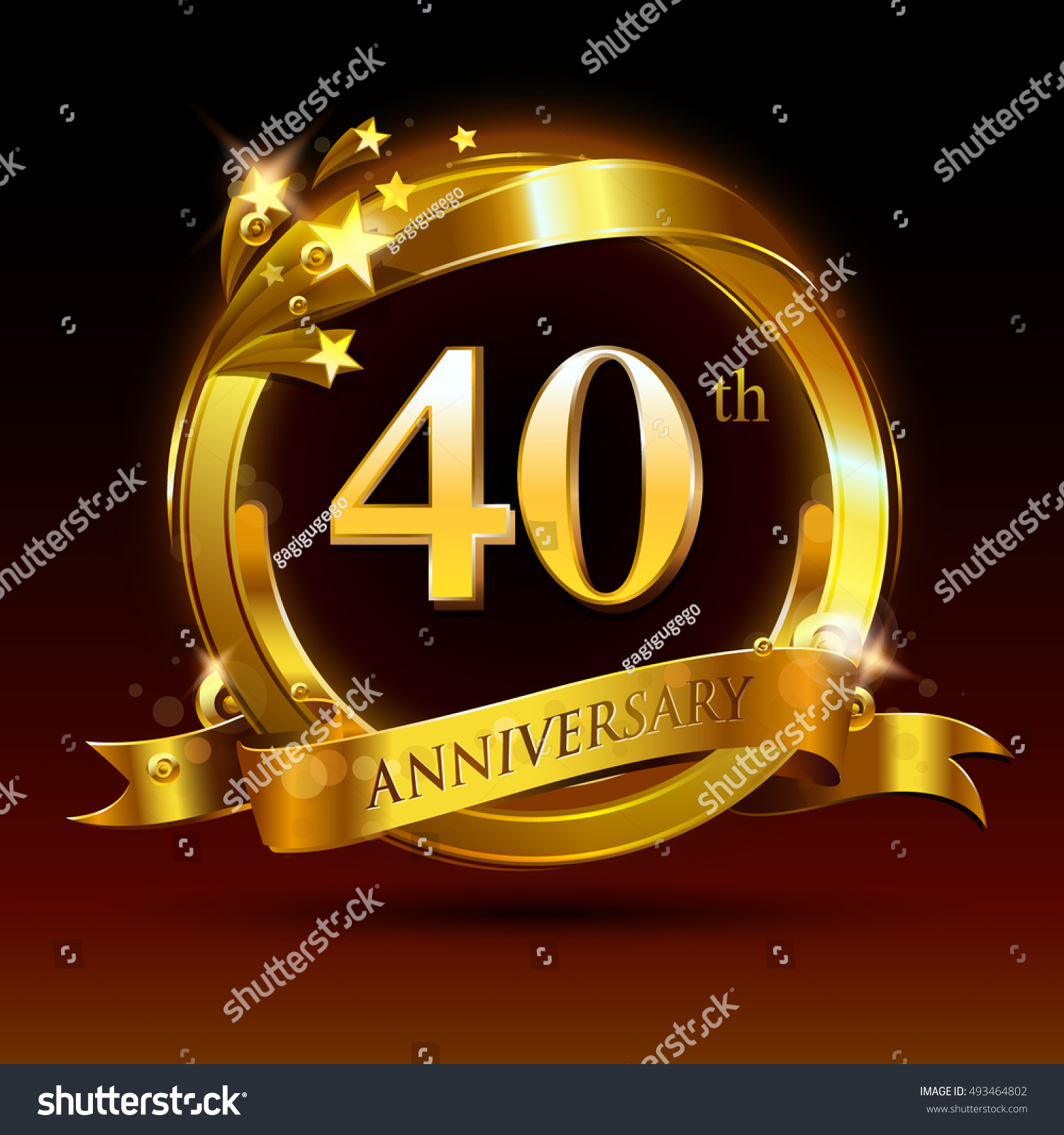 40th Golden Anniversary Logo 40 Years Stock Vector 493464802 - Shutterstock