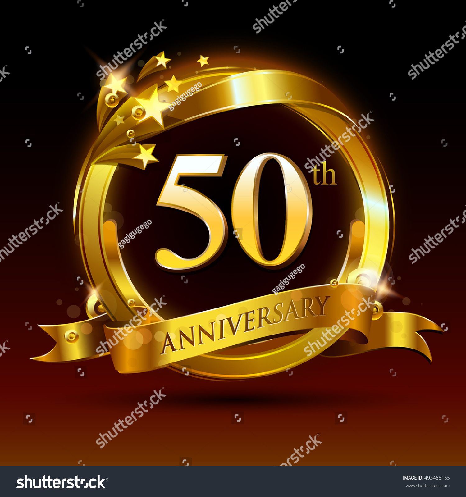 50th Golden Anniversary Logo 50 Years Stock Vector 493465165 - Shutterstock