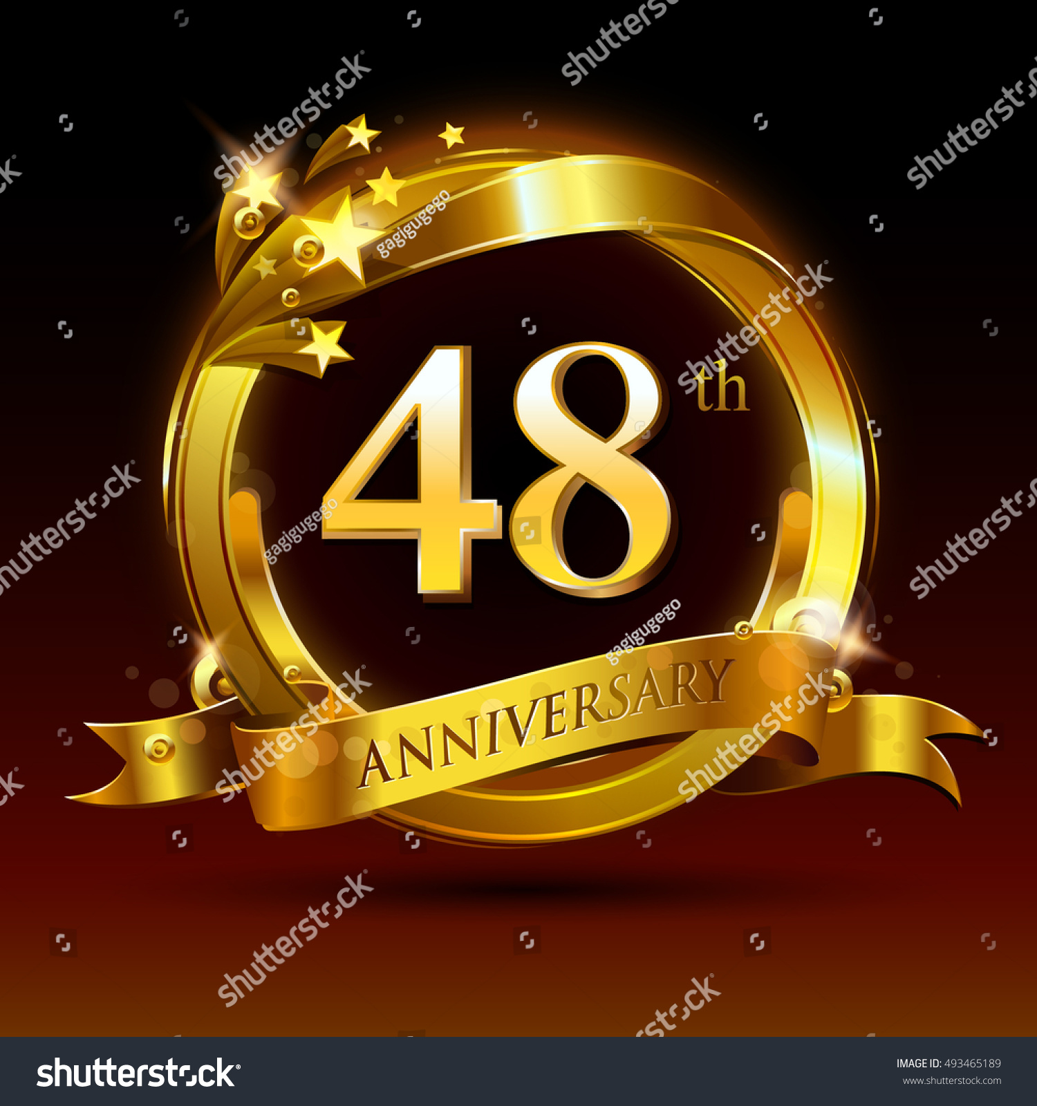 48th Golden Anniversary Logo 48 Years Stock Vector (Royalty Free ...