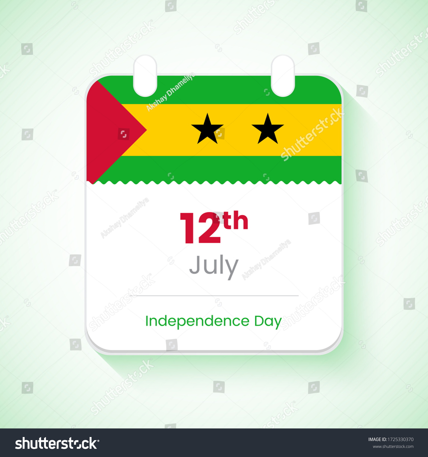 SVG of 12th July, Independence day of Sao Tome and Principe. Classic country independence day calendar concept vector illustration. svg