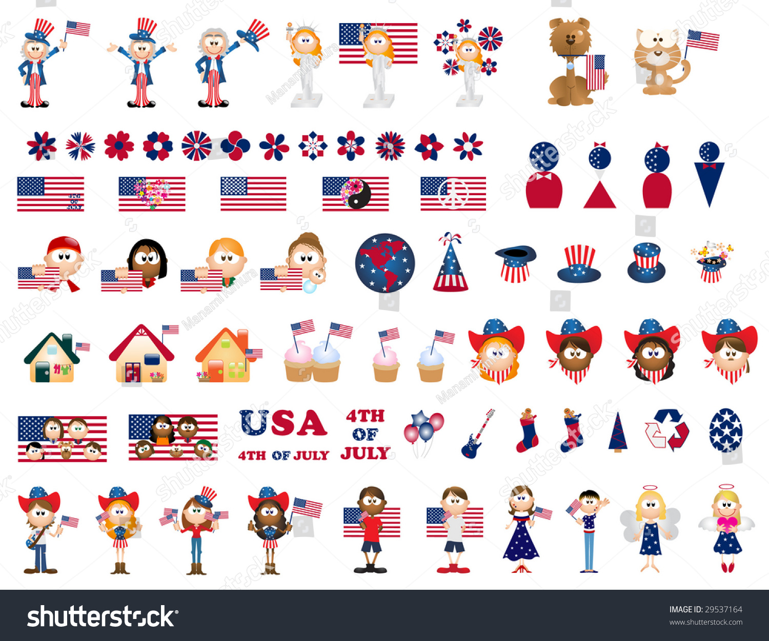 4th July Icons Part 1 Vector Stock Vector (Royalty Free) 29537164