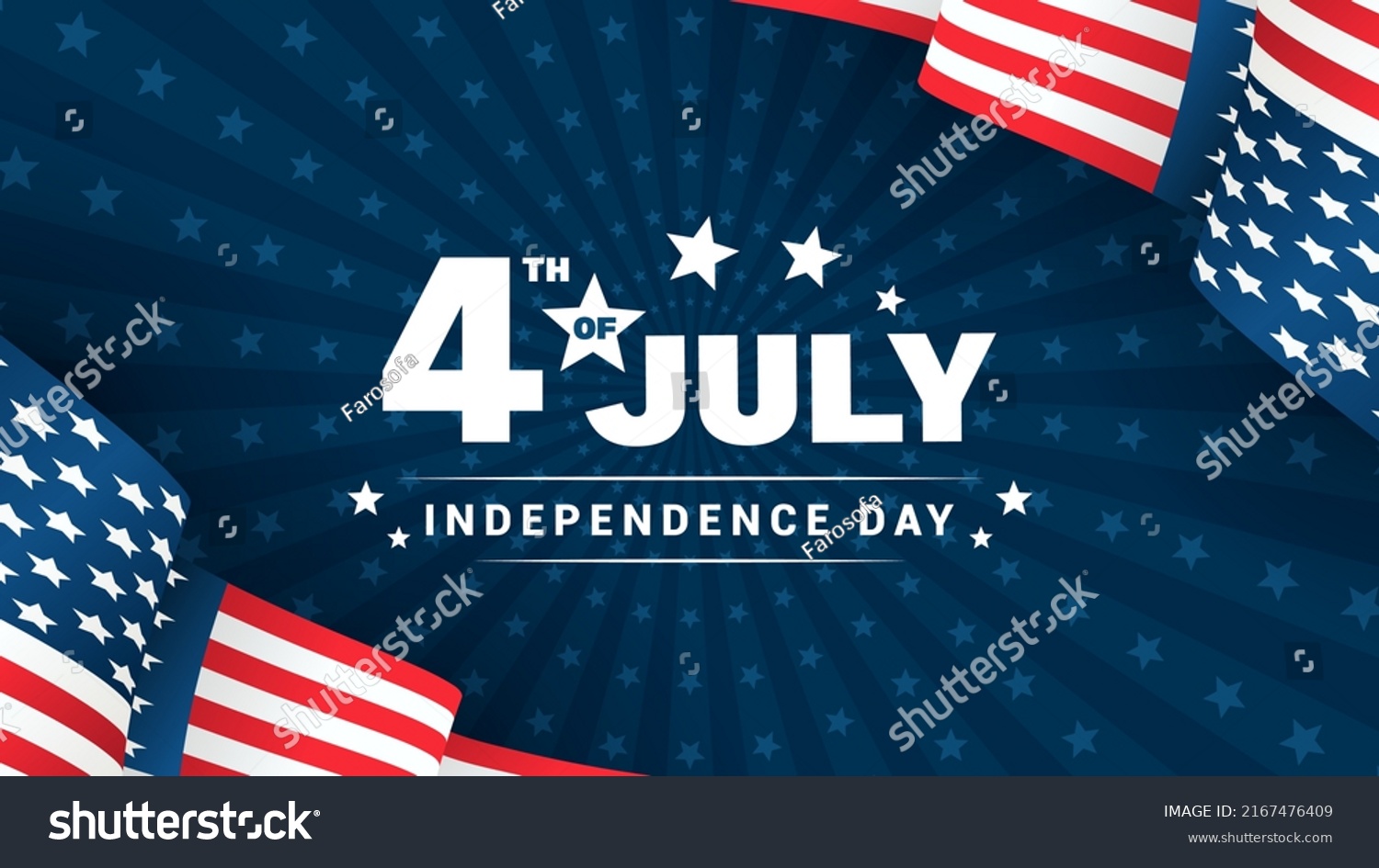 4th July Independence Day Greeting Card Stock Vector (royalty Free 