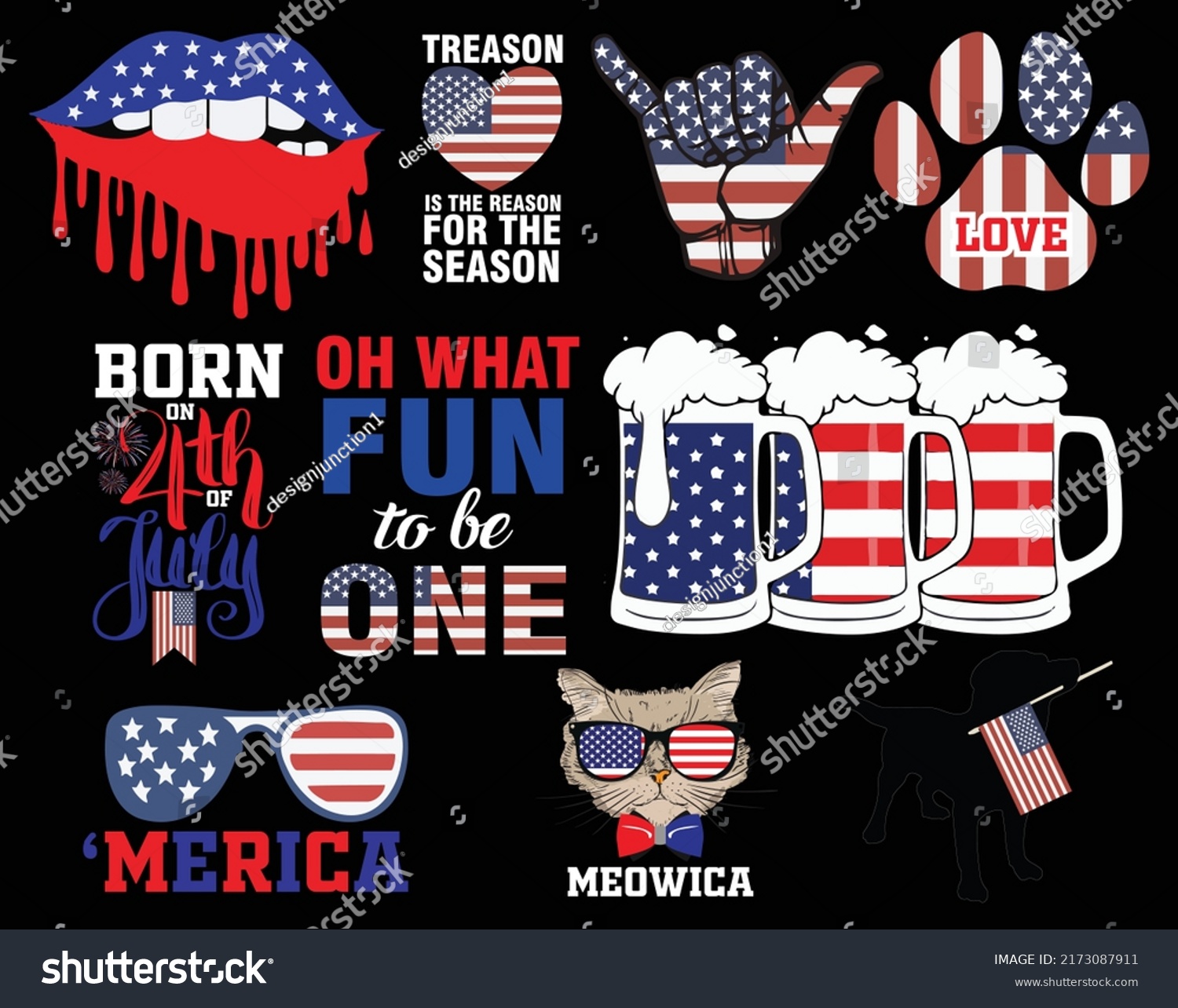 SVG of 4th of July SVG T-shirt Design Bundle.4th July quotes SVG cut files bundle. 4Th July America Independence Day Vector T-shirt svg