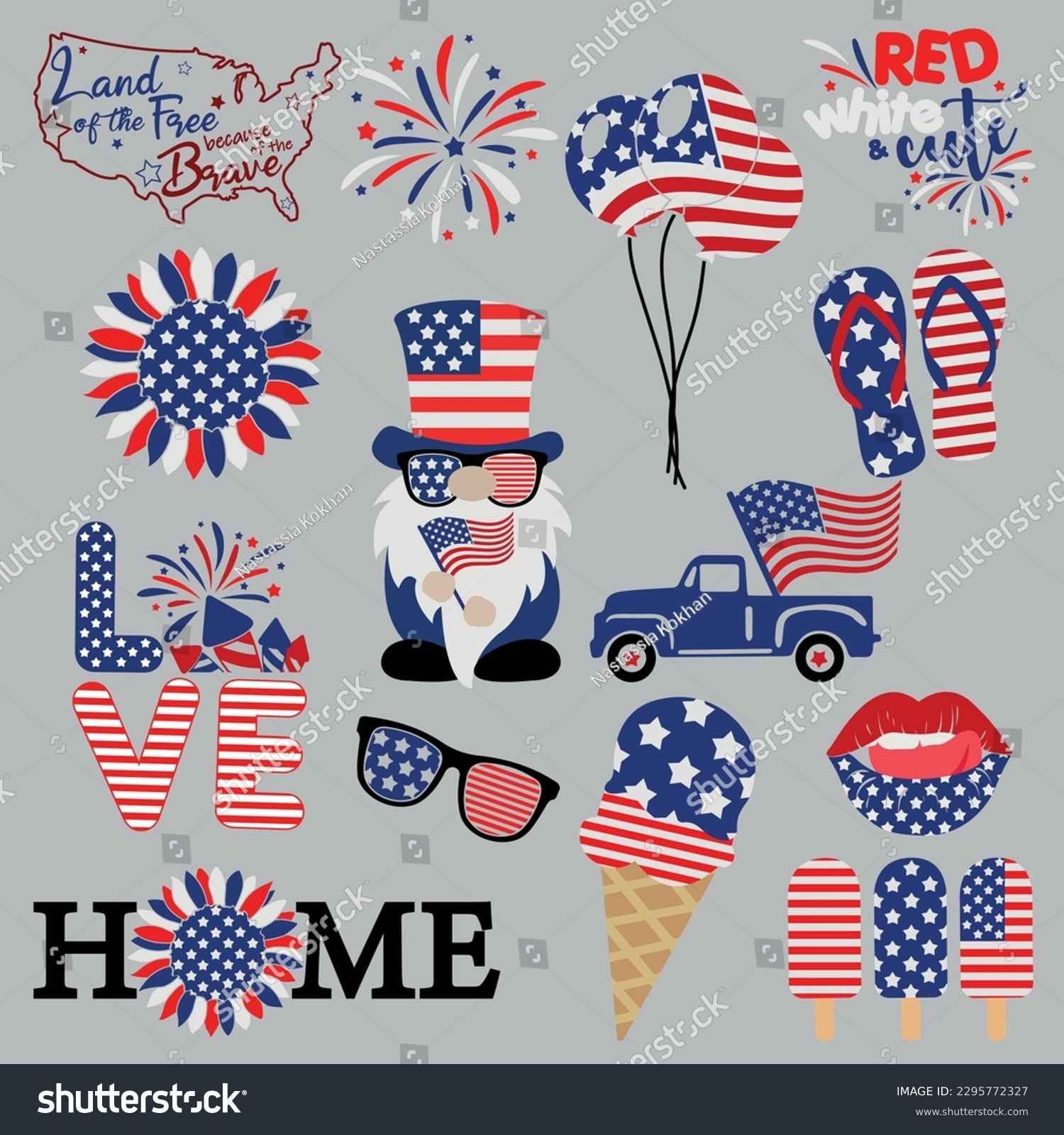 SVG of 4th of July Svg vector Illustration Bundle. Independence day party decor with stars and stripes. Independence day for scrapbooking, card, shirt. 4 th of July bundle svg
